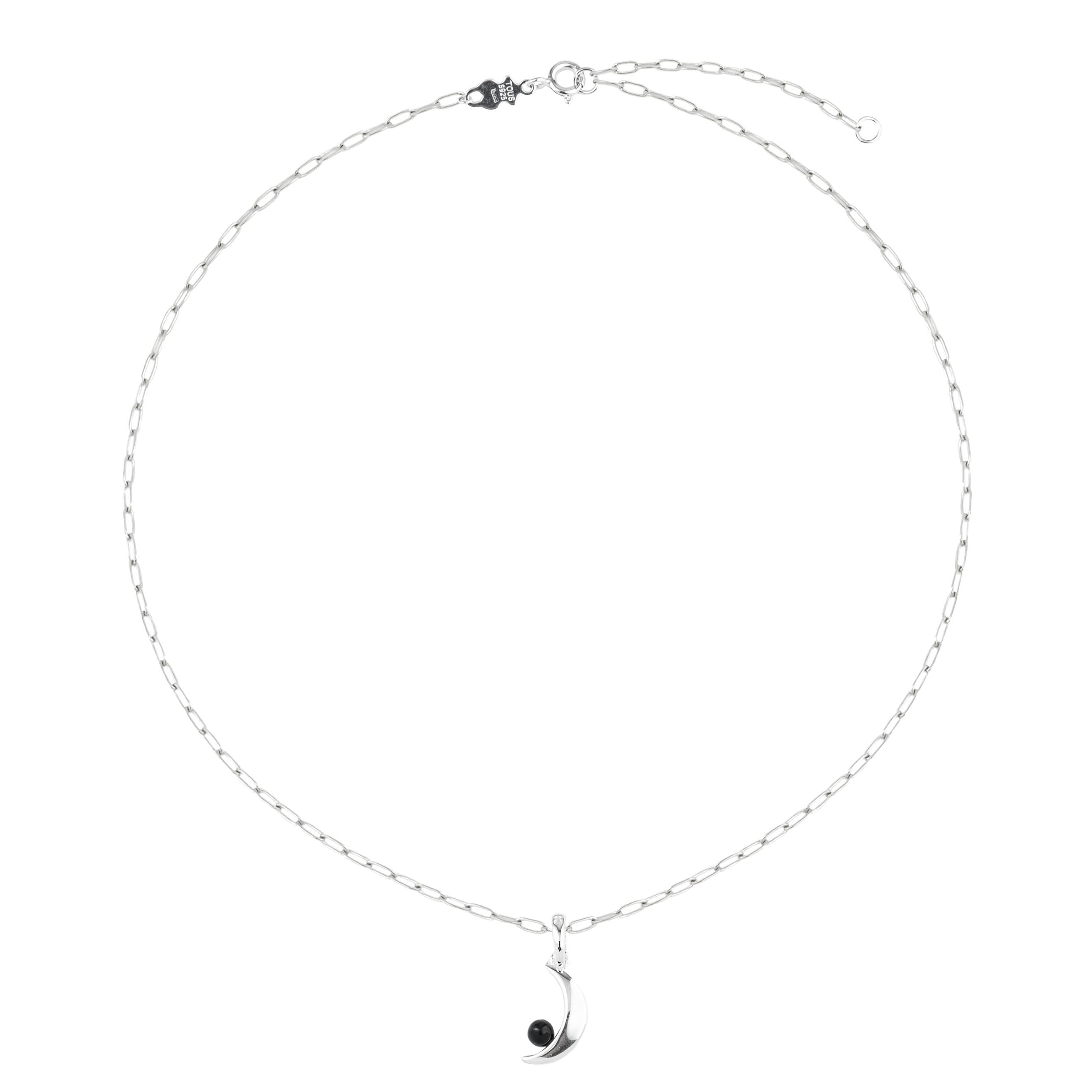 Magic Nature Silver necklace with moon and spinel