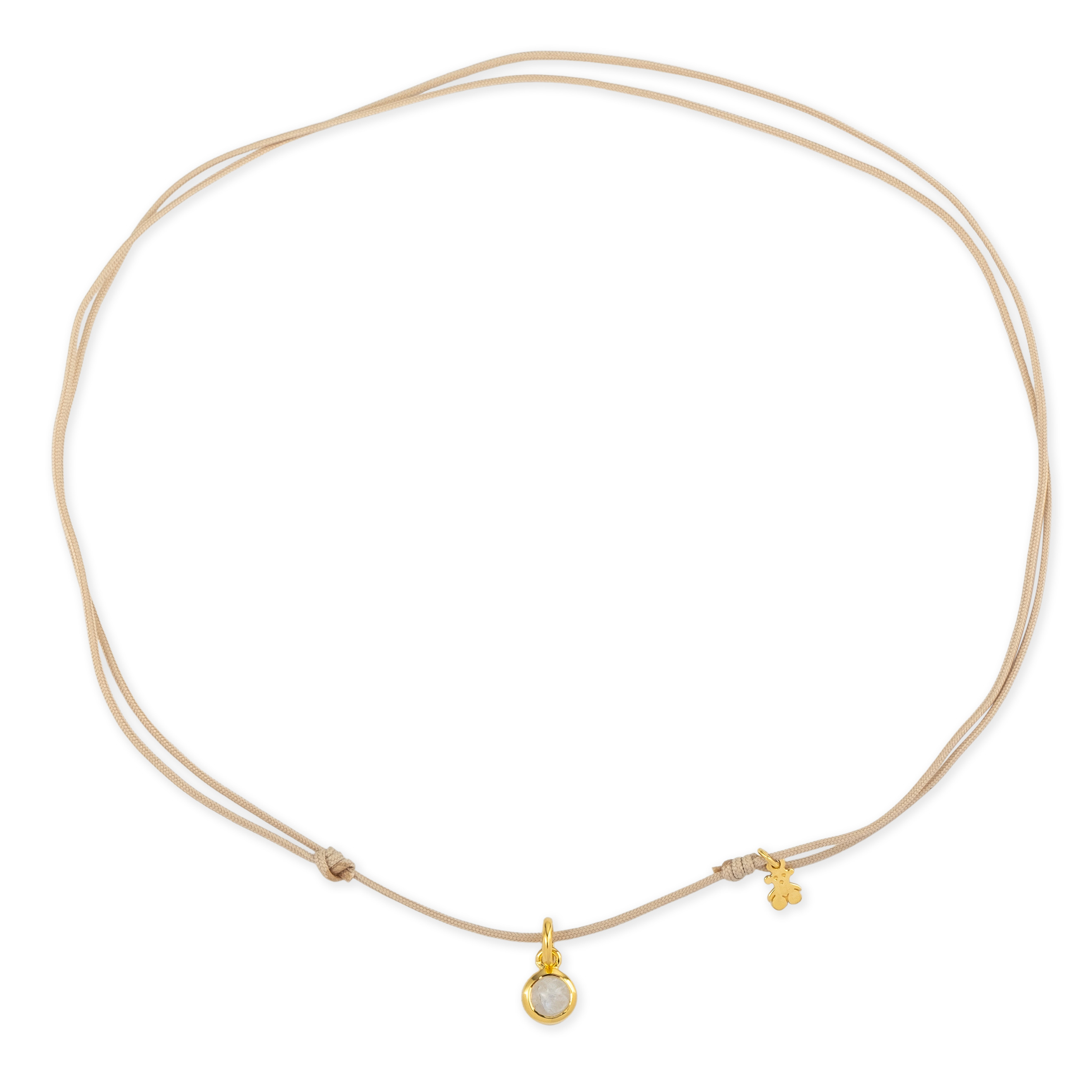 Magic Nature necklace with moonstone on beige lace
