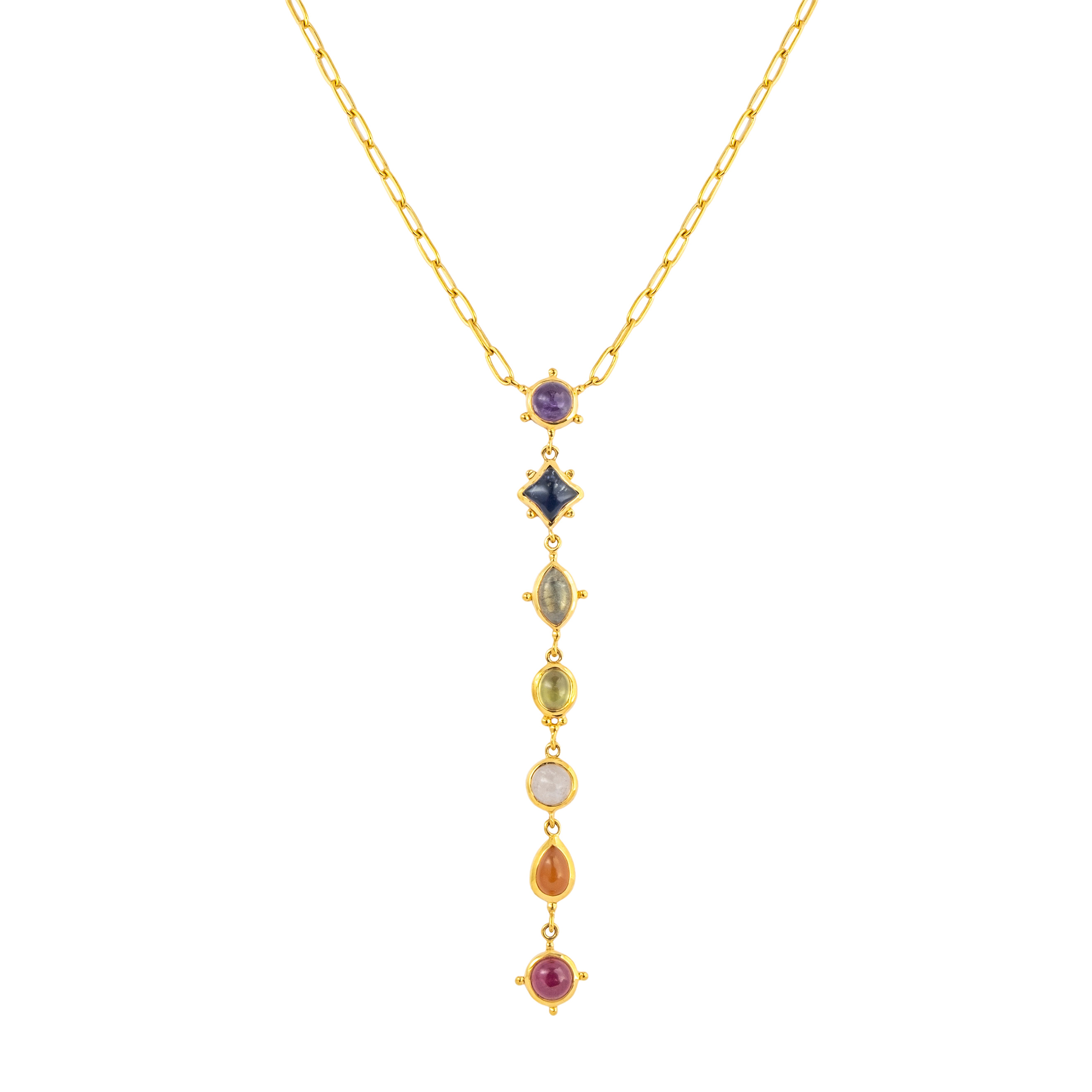 Magic Nature necklace with a strip of precious stones