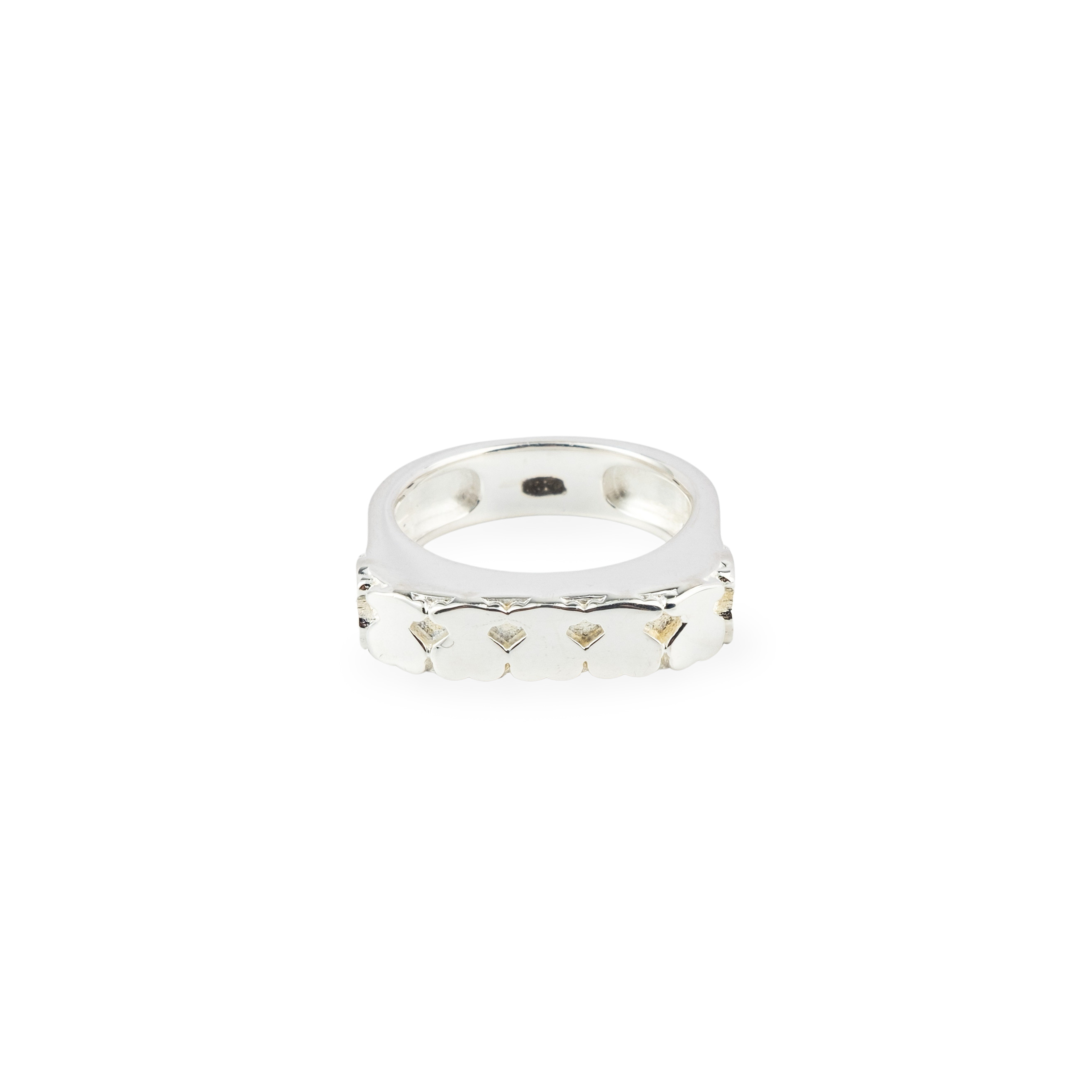 Silver Signet Ring with Straight Bears