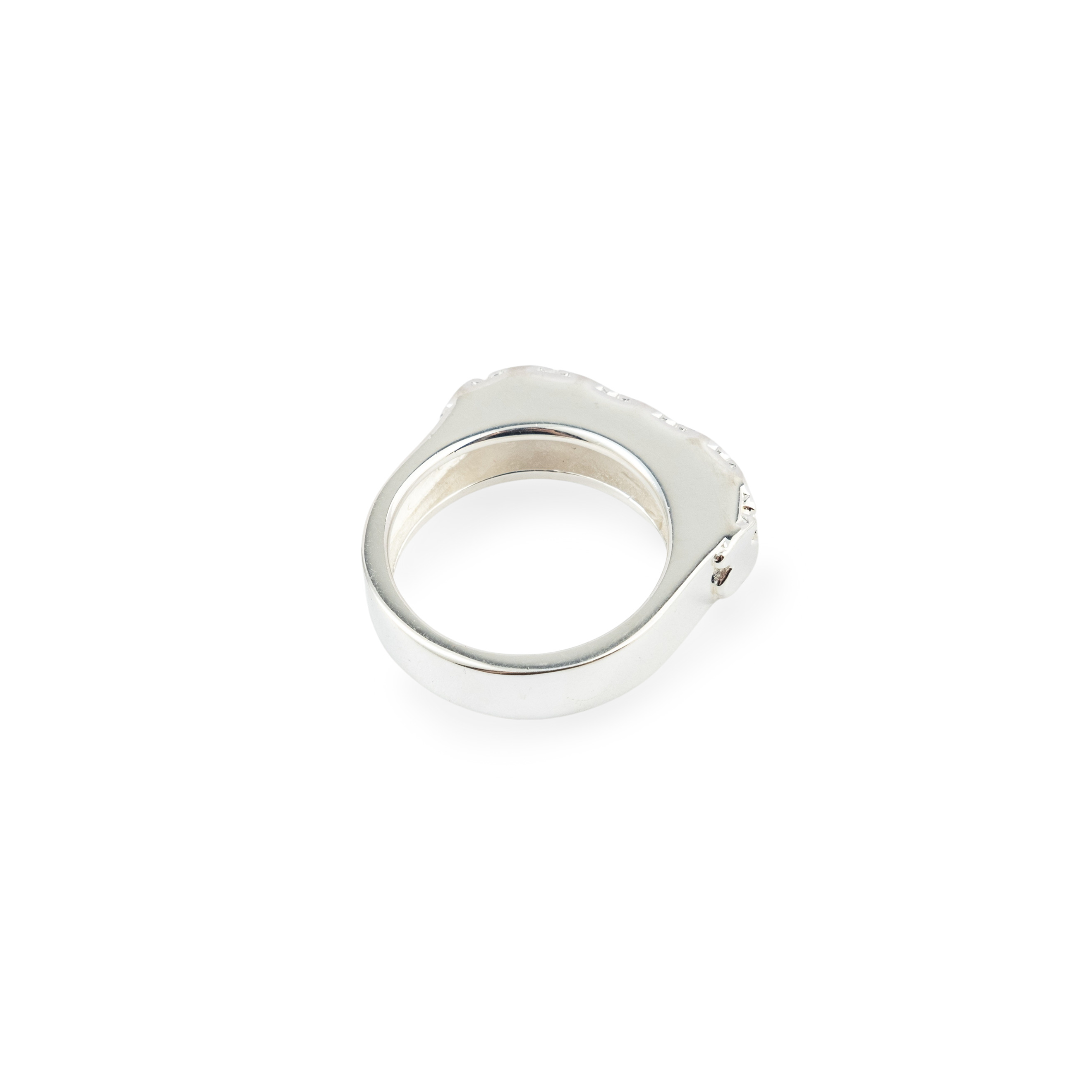 Silver Signet Ring with Straight Bears