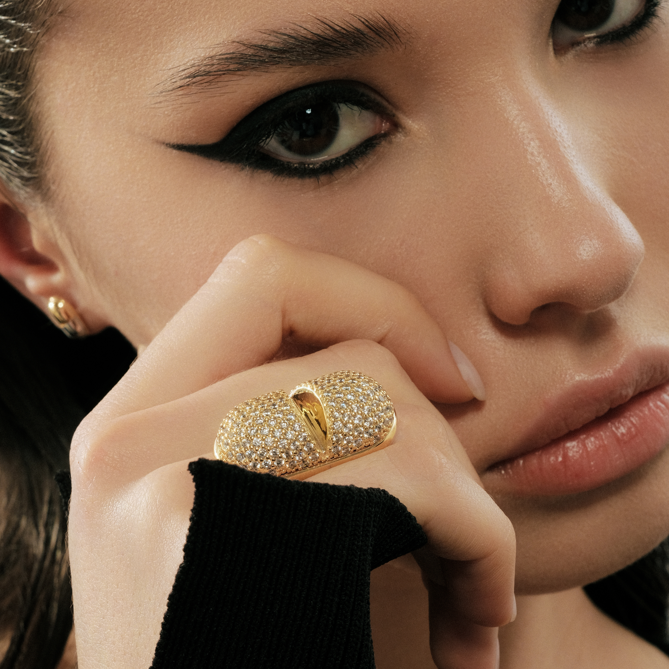 Золотистое кольцо Vesper Gold Star