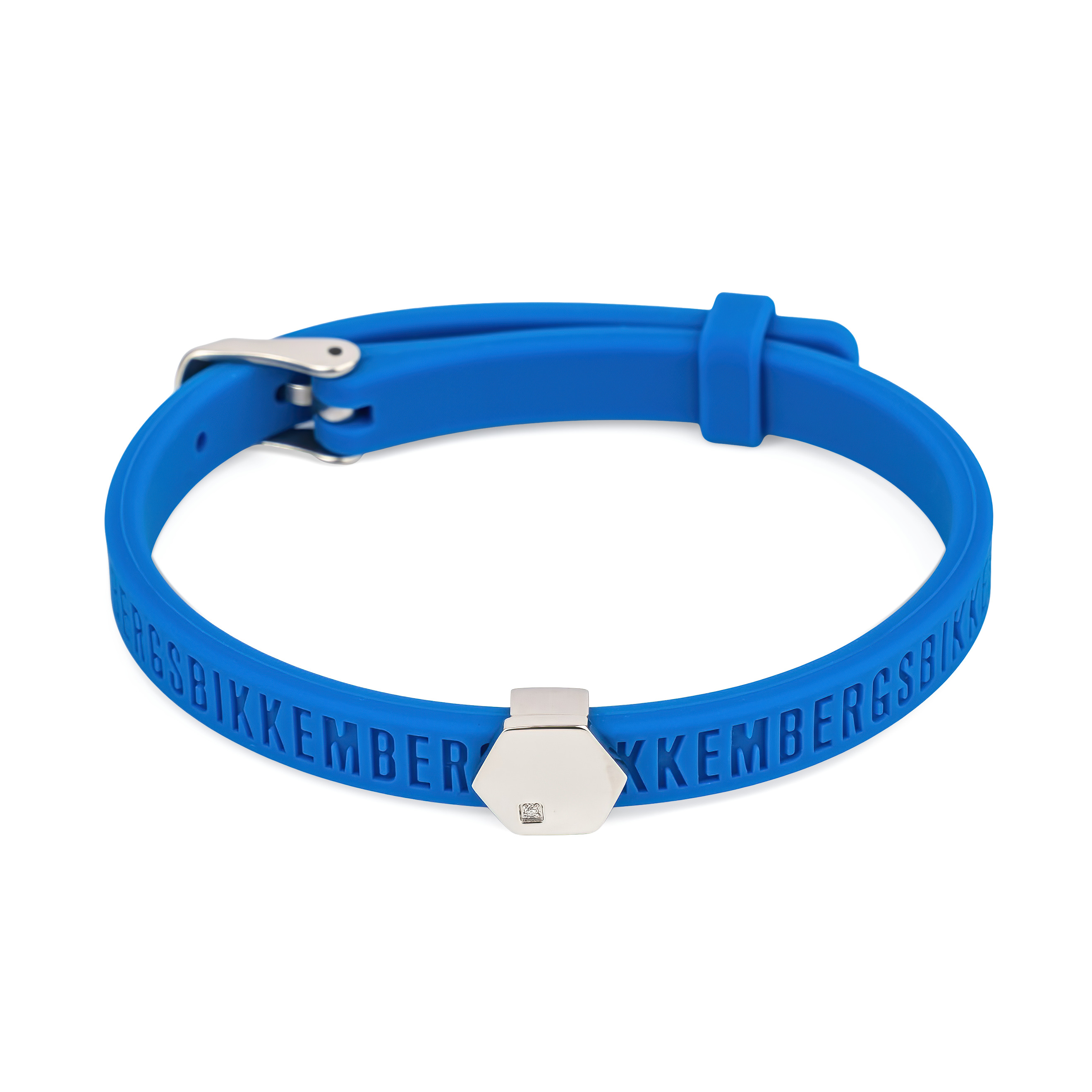 Синий кожаный браслет Bikkembergs