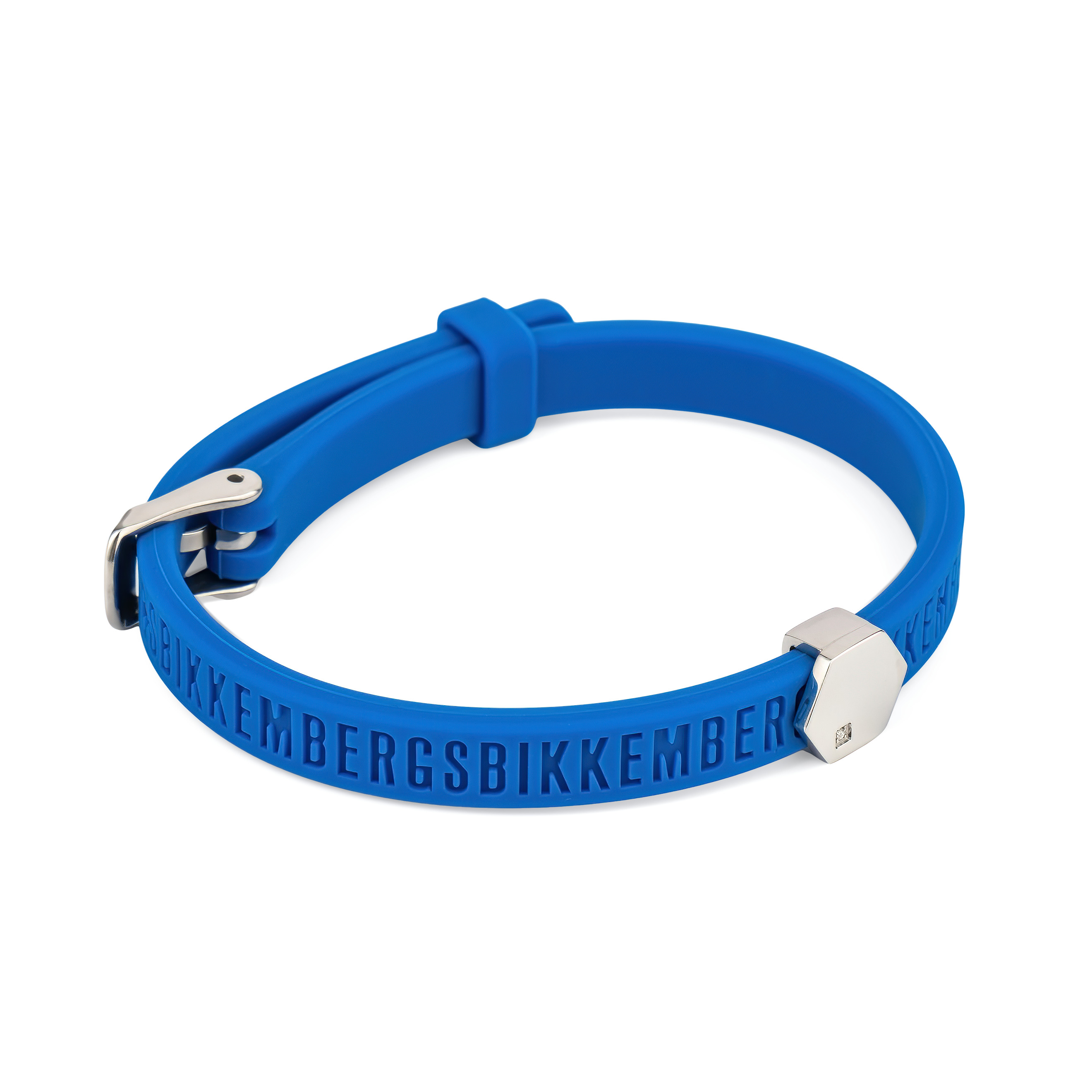 Синий кожаный браслет Bikkembergs