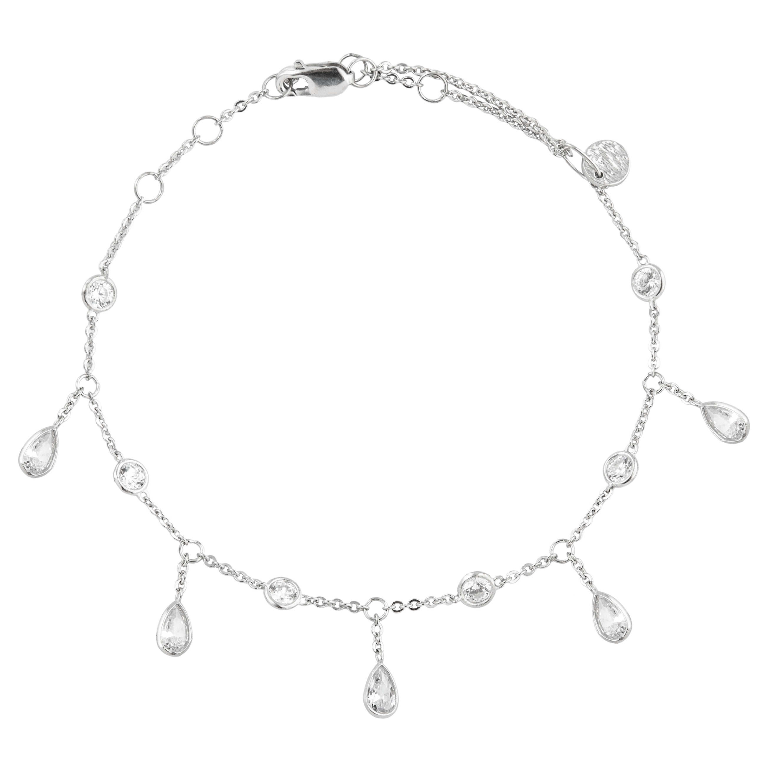 Silver bracelet with pears and circles