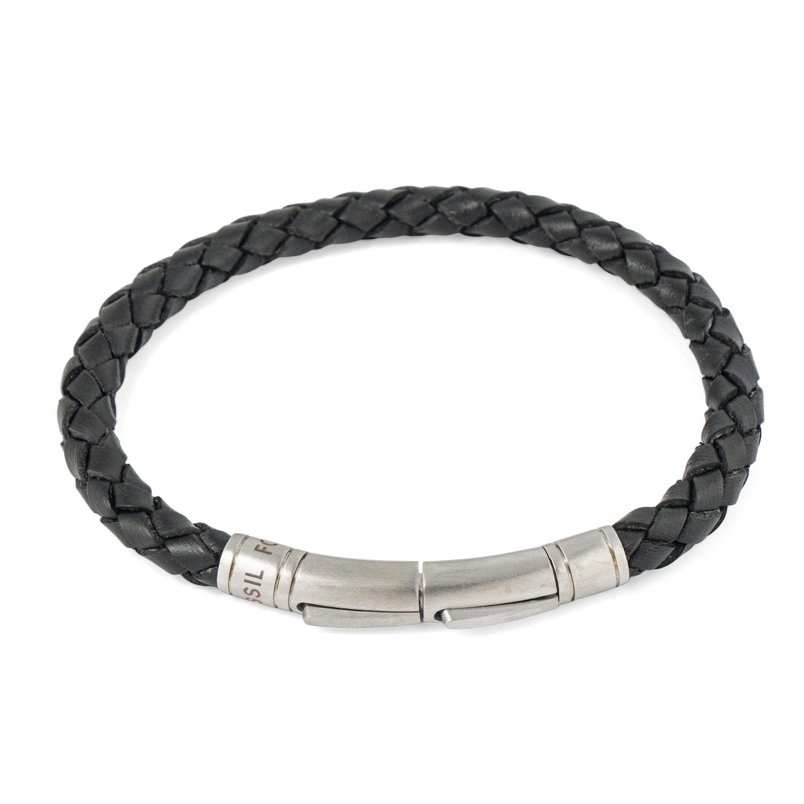 Браслеты Fossil Черный кожаный браслет