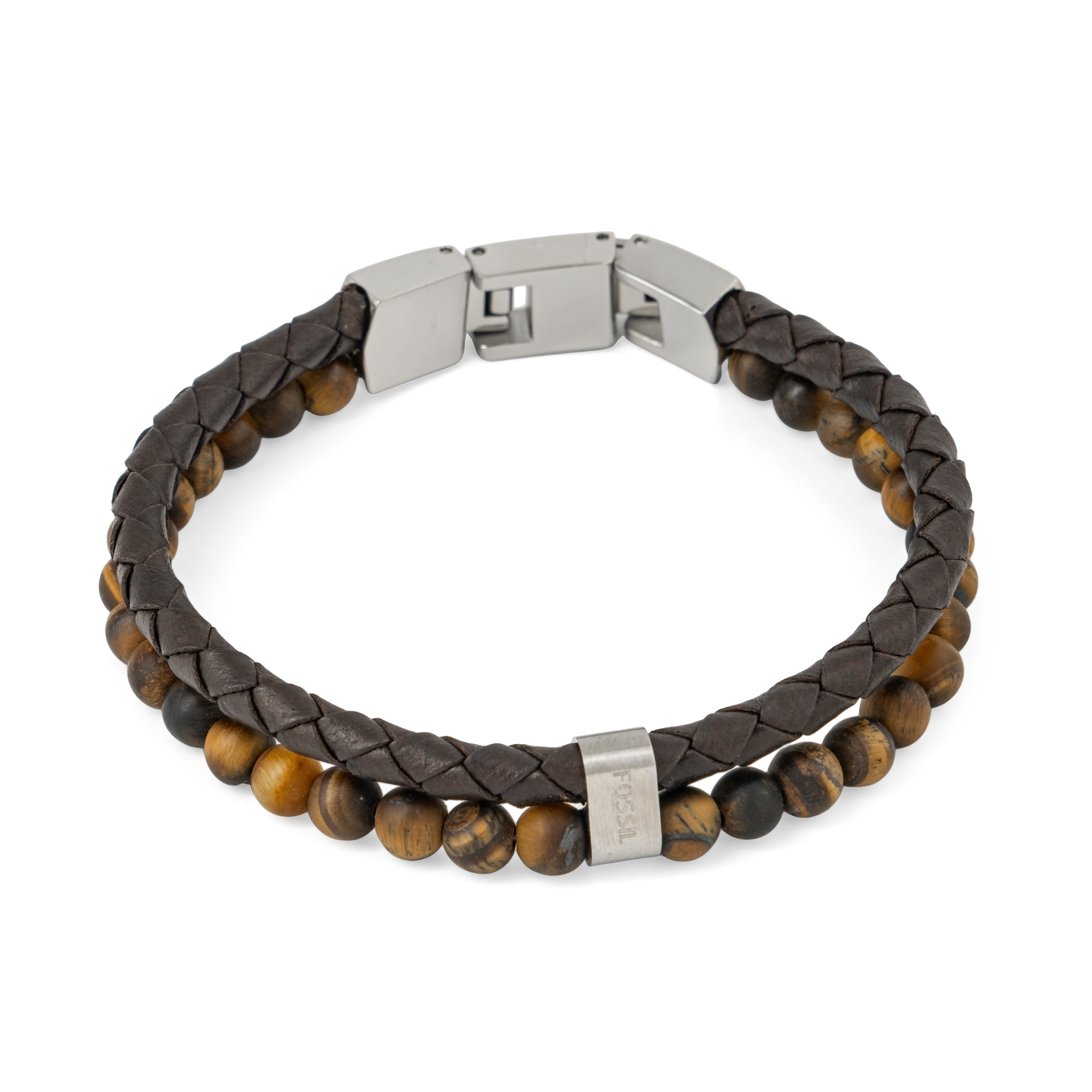 Браслеты Fossil Двойной браслет с тигровым глазом