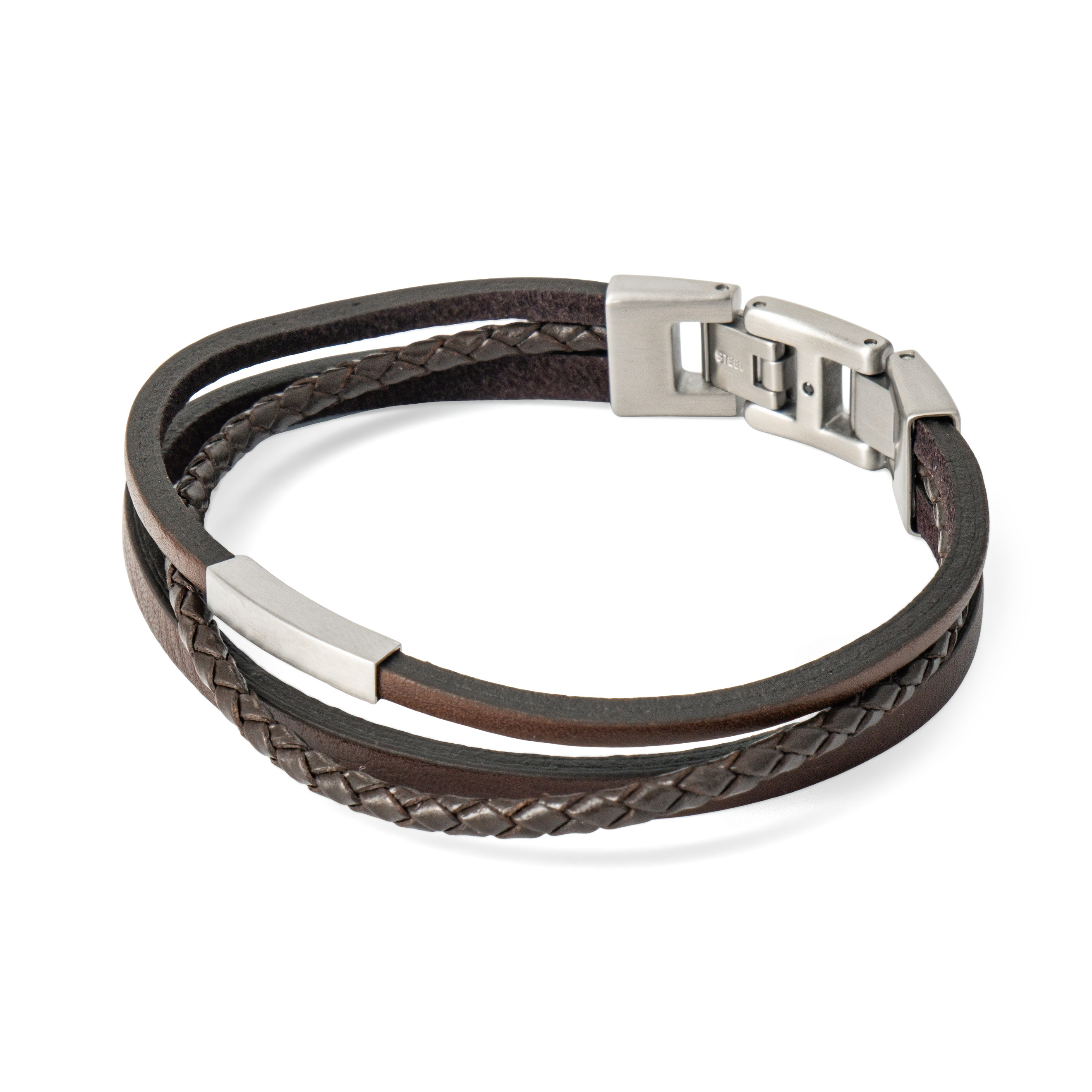 Triple Brown Leather Bracelet