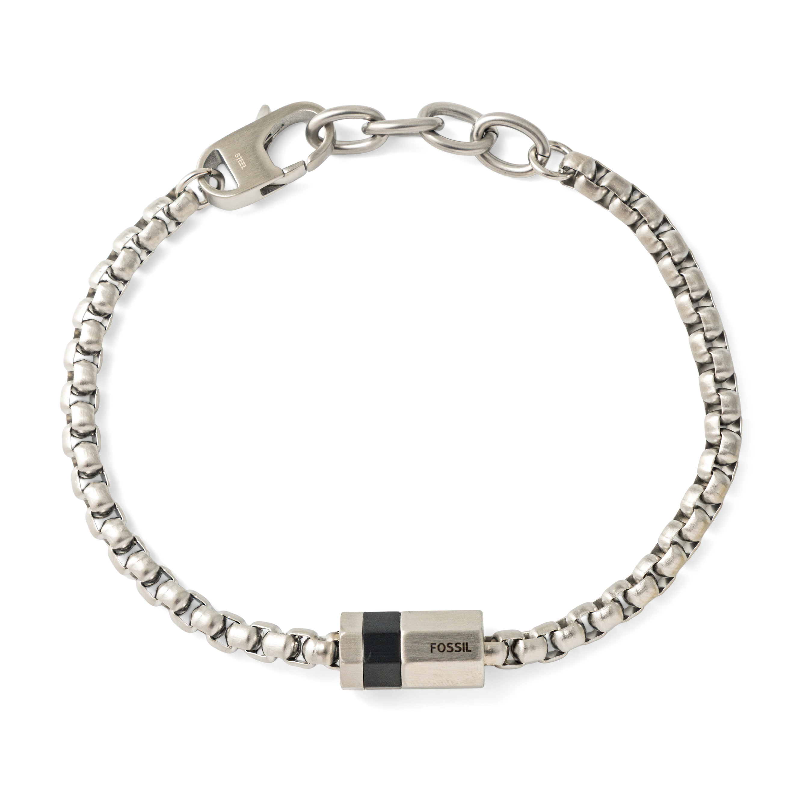 Steel chain bracelet with insert