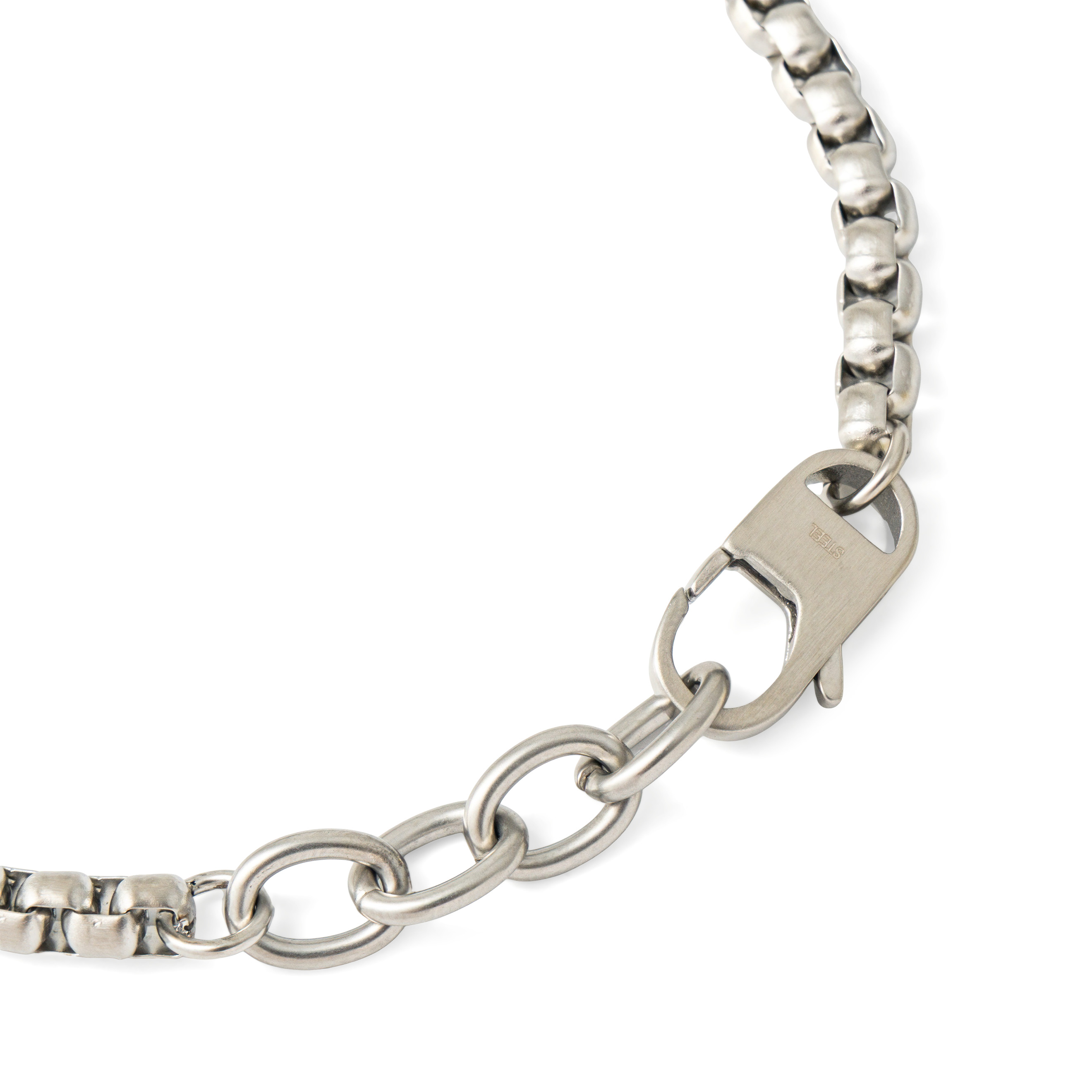 Steel chain bracelet with insert