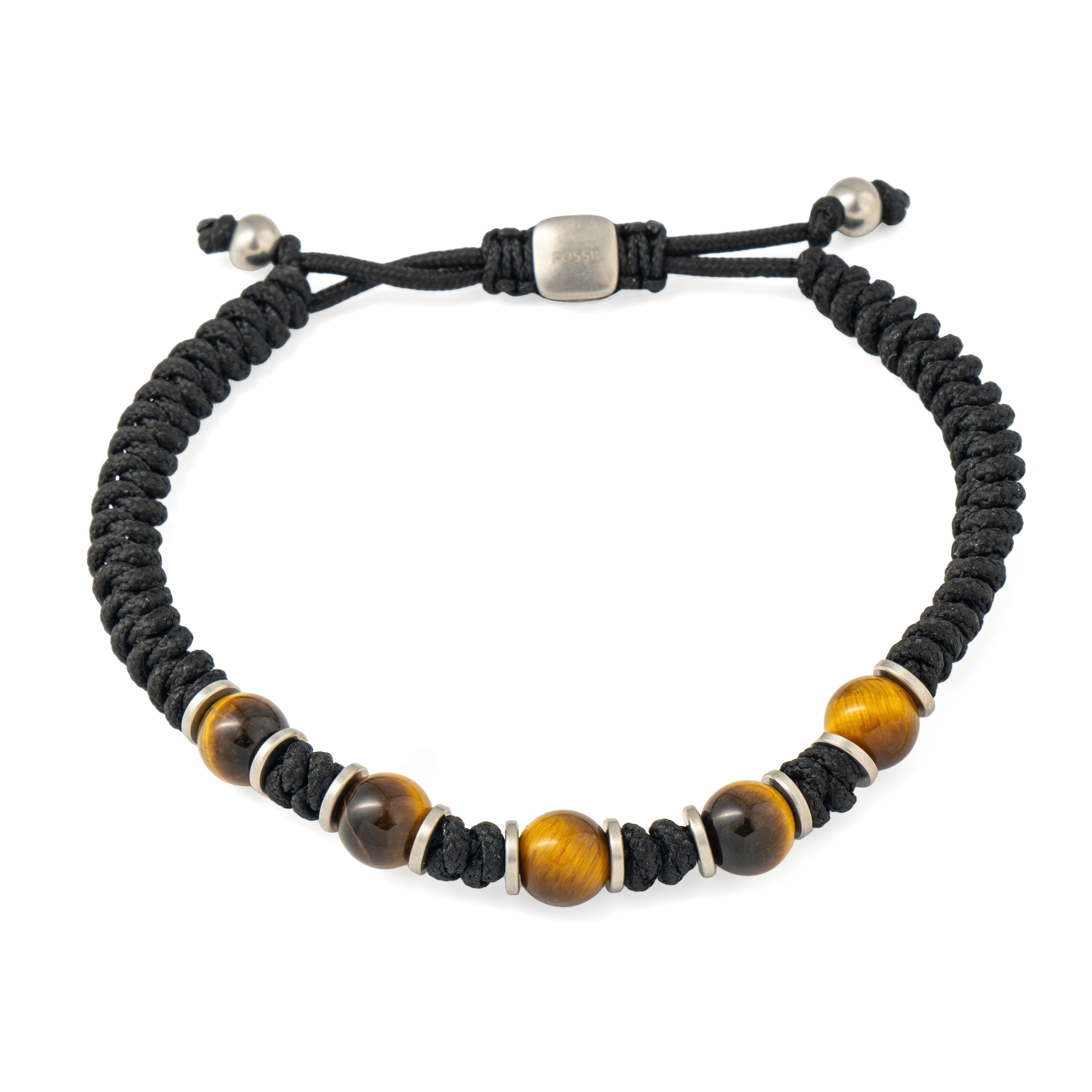 Braided bracelet with Tiger Eye beads