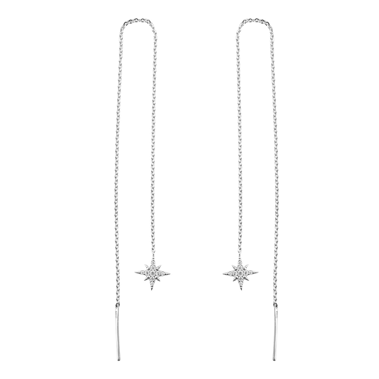 SKYE Серебряные серьги-протяжки с подвеской в виде звезды skye серьги звезды из серебра