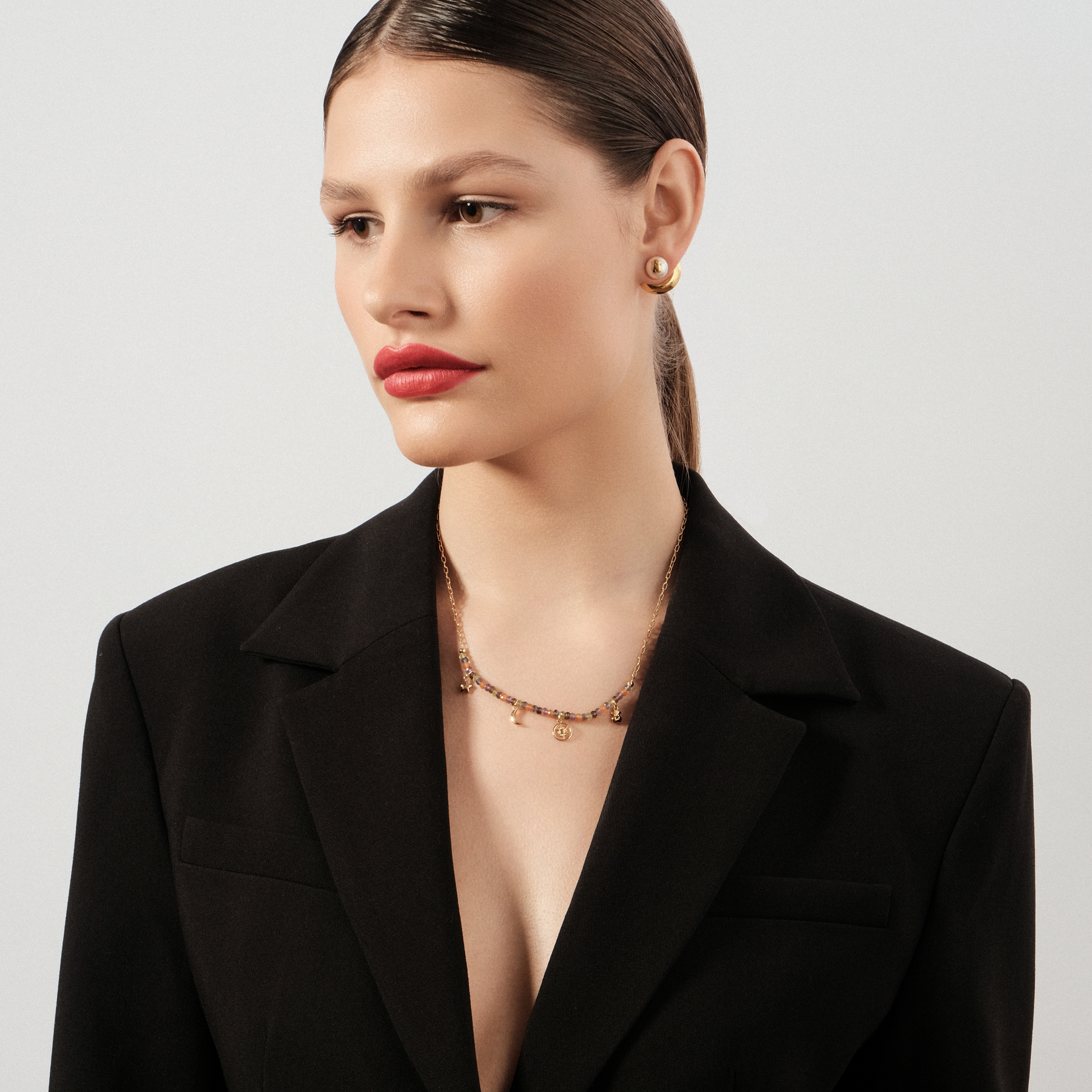 Большие серьги-диски Basics из вермеля с жемчугом