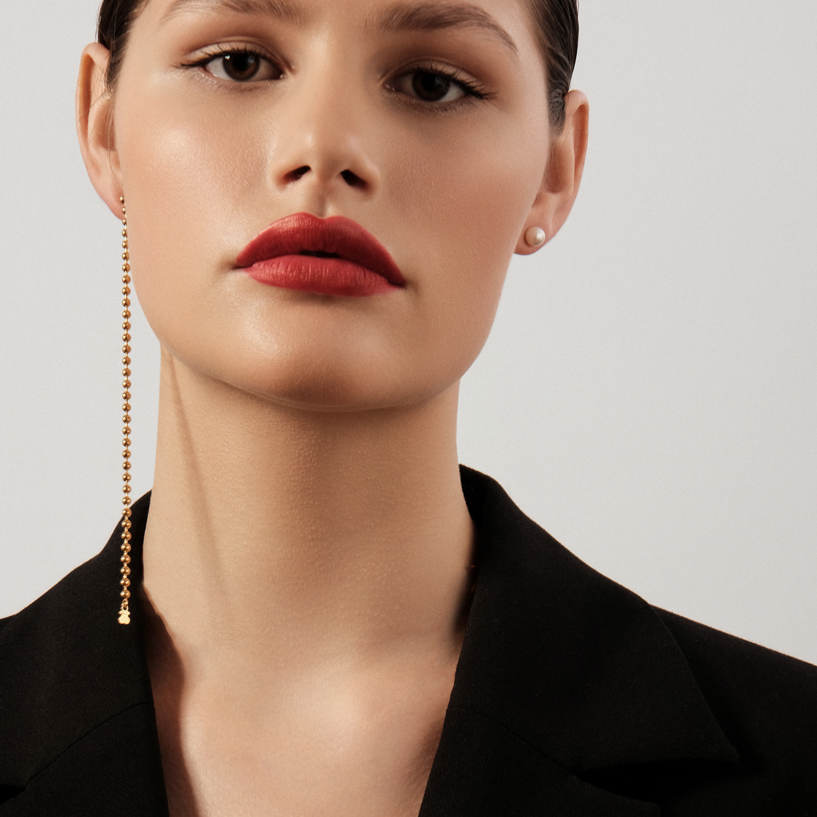 Асимметричные серьги Gloss из вермеля с жемчугом