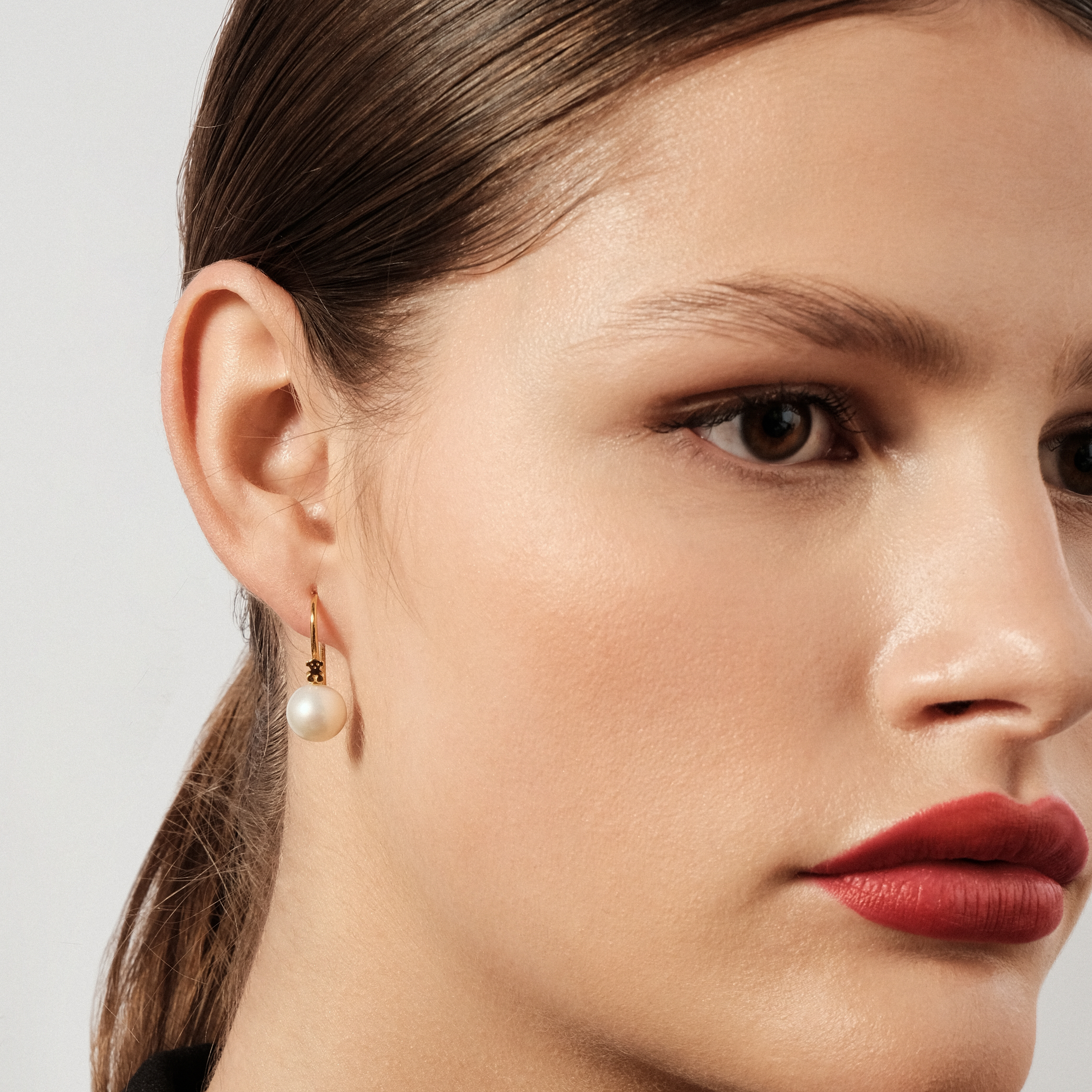 Короткие серьги Gloss из вермеля с жемчугом