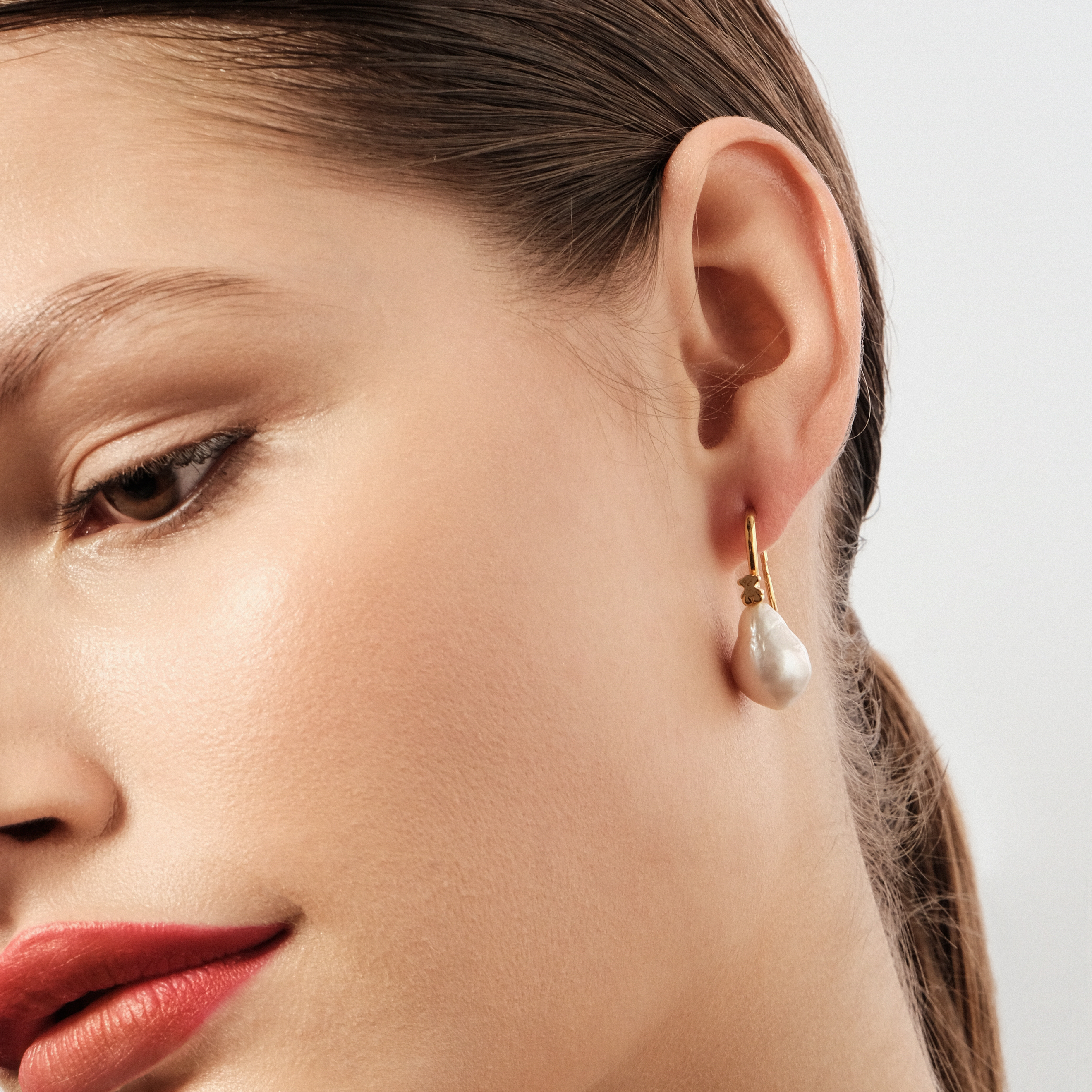 Серьги с капелькой Gloss из вермеля с жемчугом