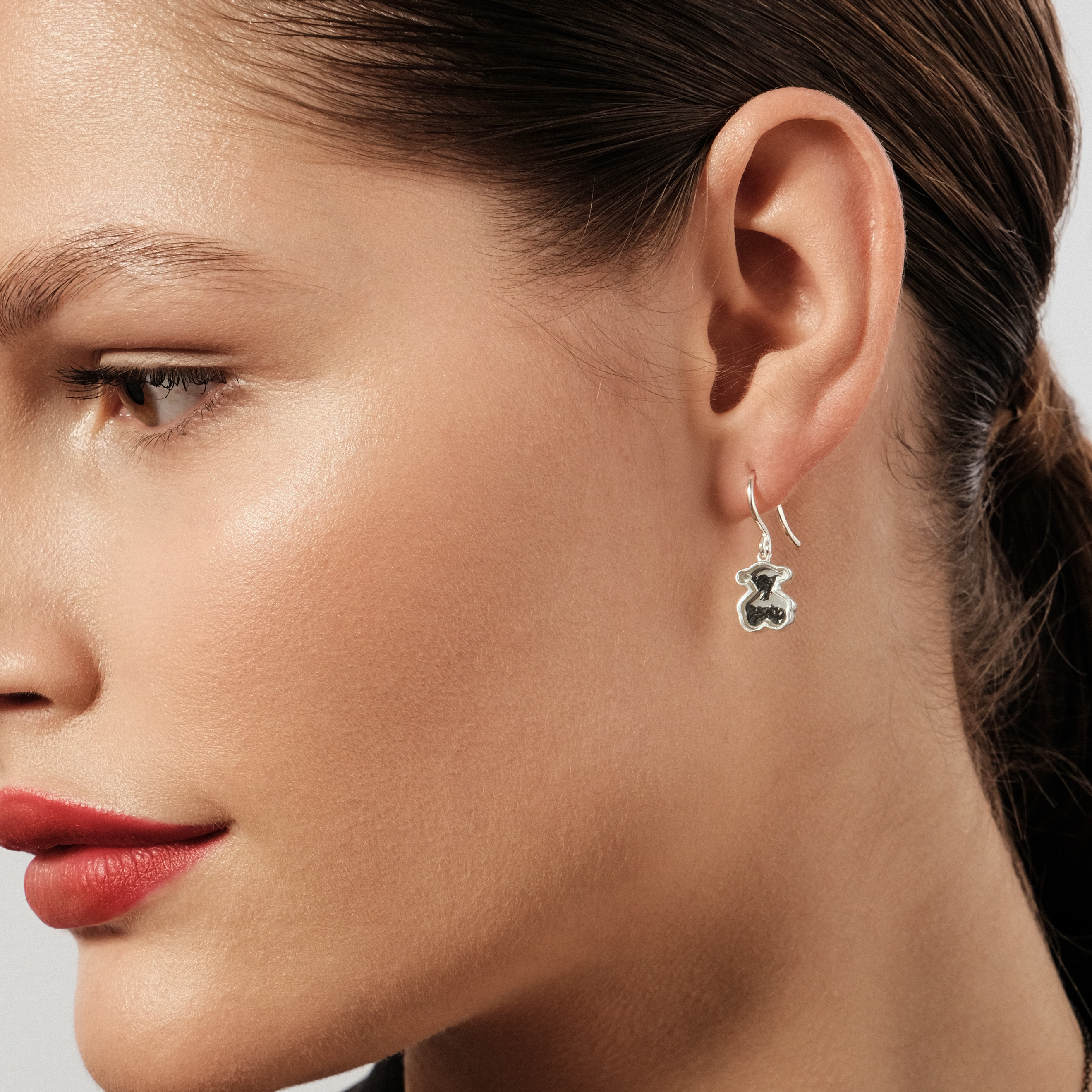 Areia Silver Earrings with onyx
