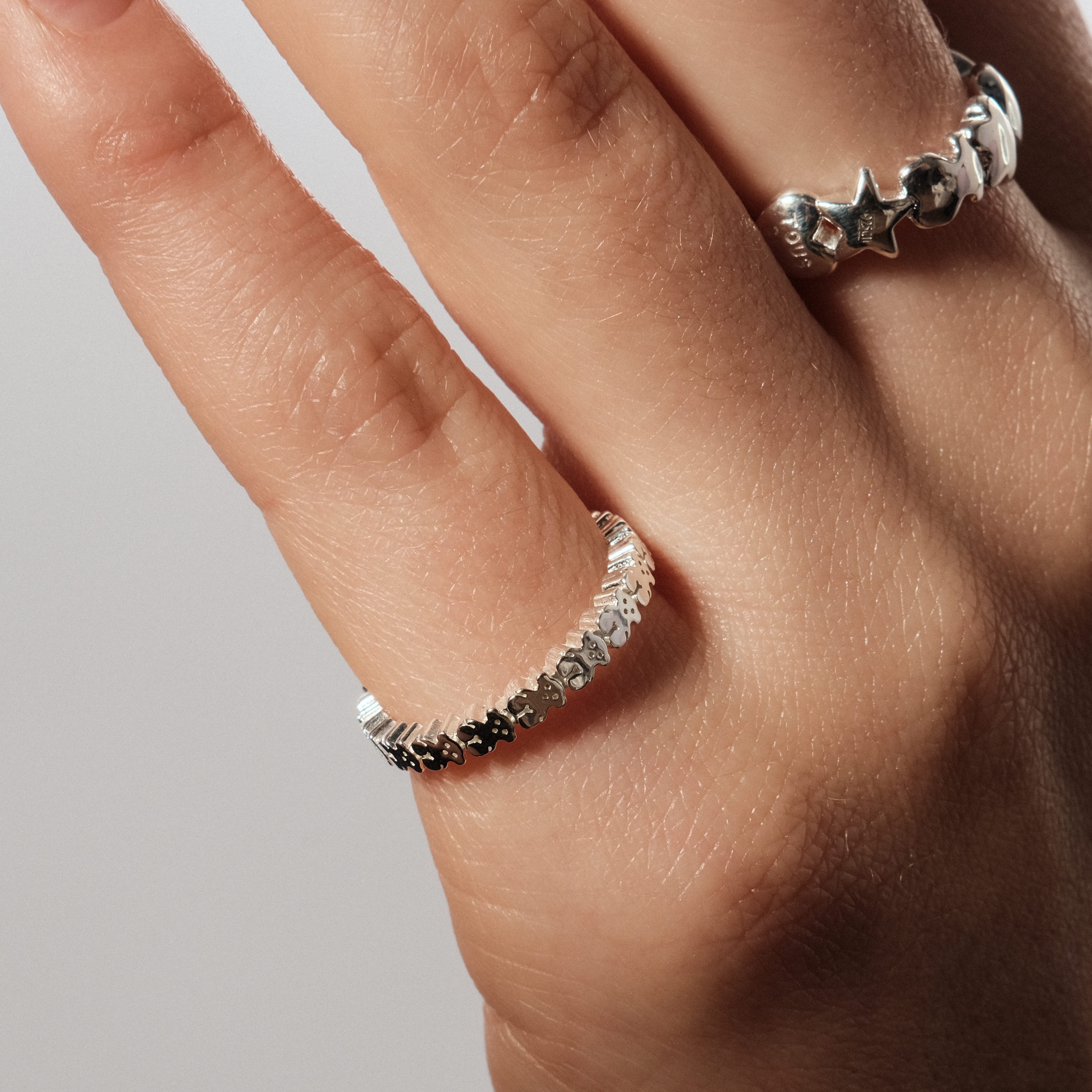 Straight ring made of silver