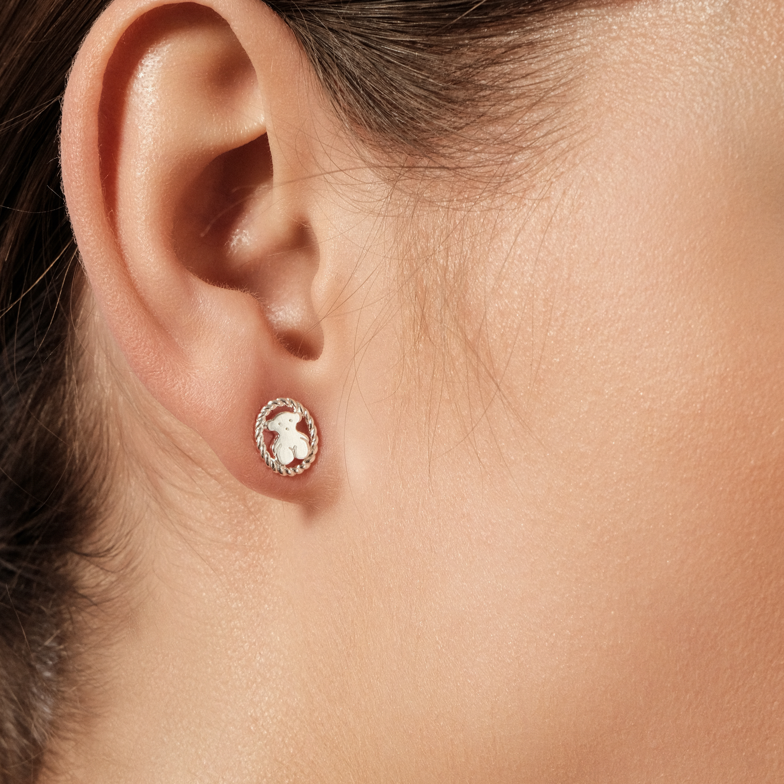 Серьги Camee из серебра с силуэтом медвежонка