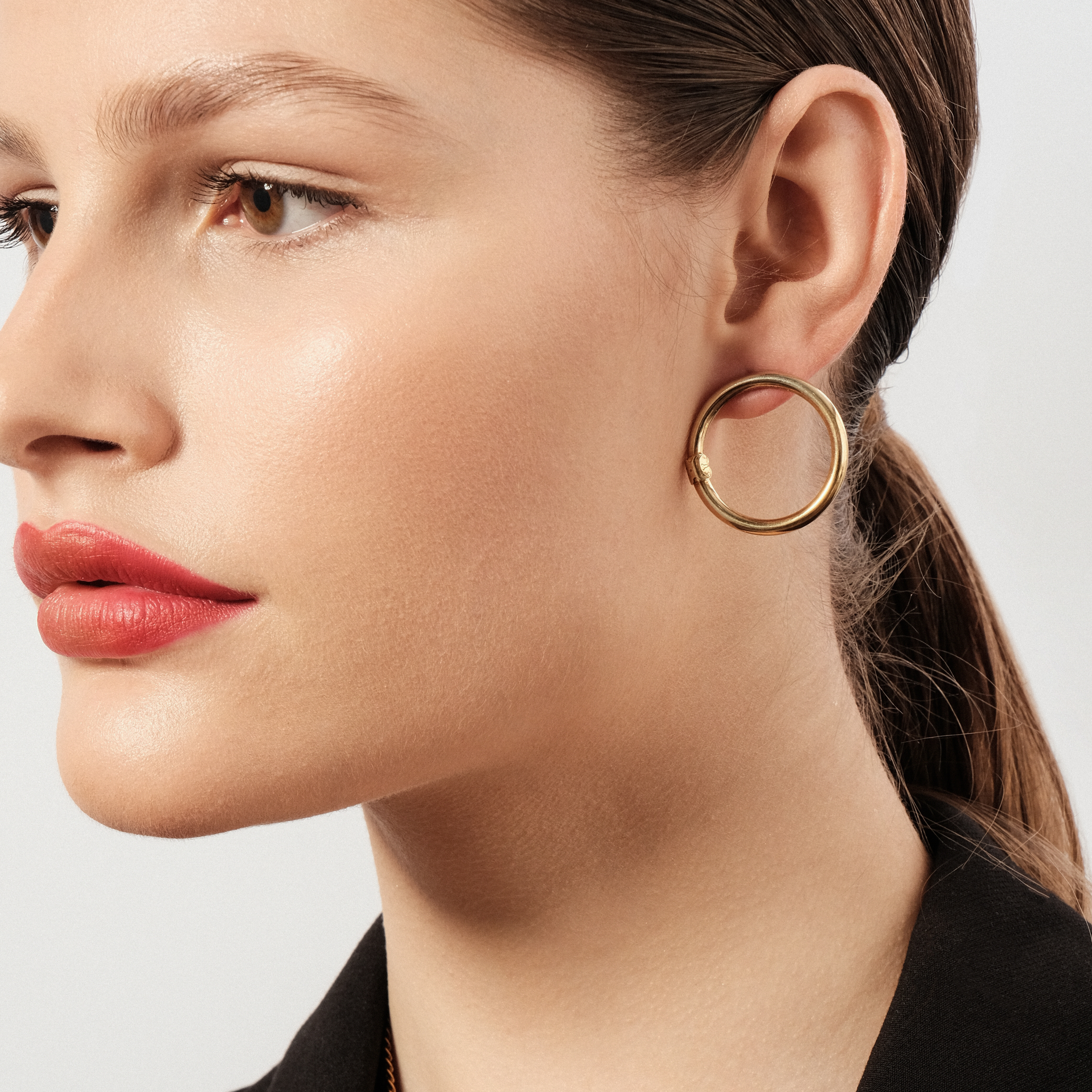 Gold-plated Hold earrings made of silver with Vermeil coating, large