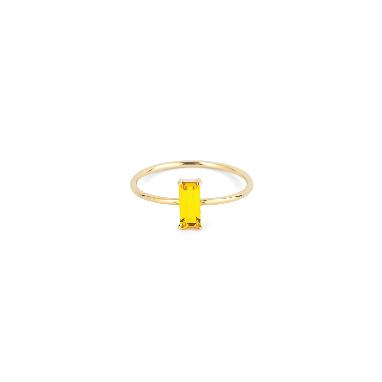 35.02 Кольцо-проволока из золота с желтым кристаллом aqua матовое бисерное кольцо с желтым смайлом
