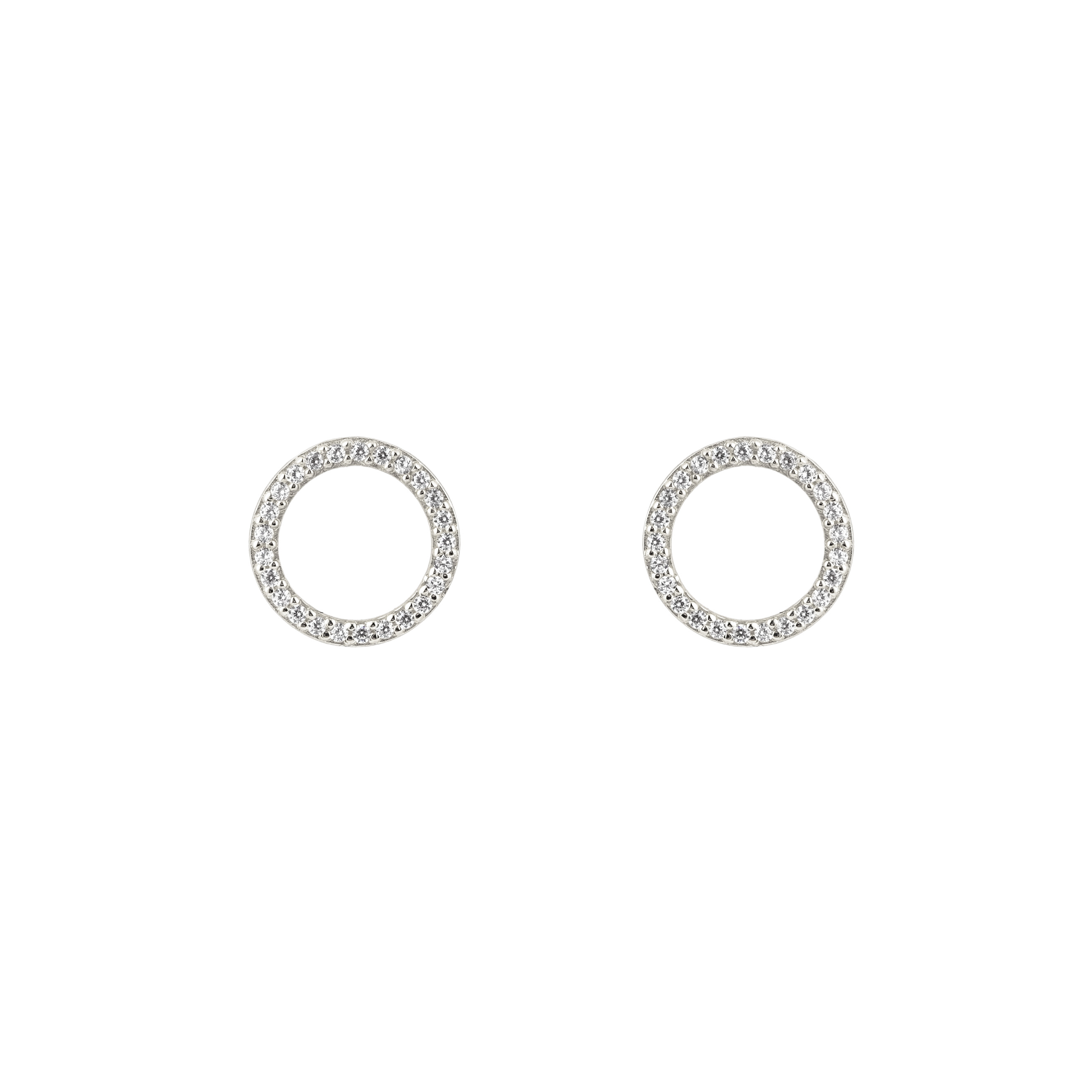Stud earrings small rings made of white gold