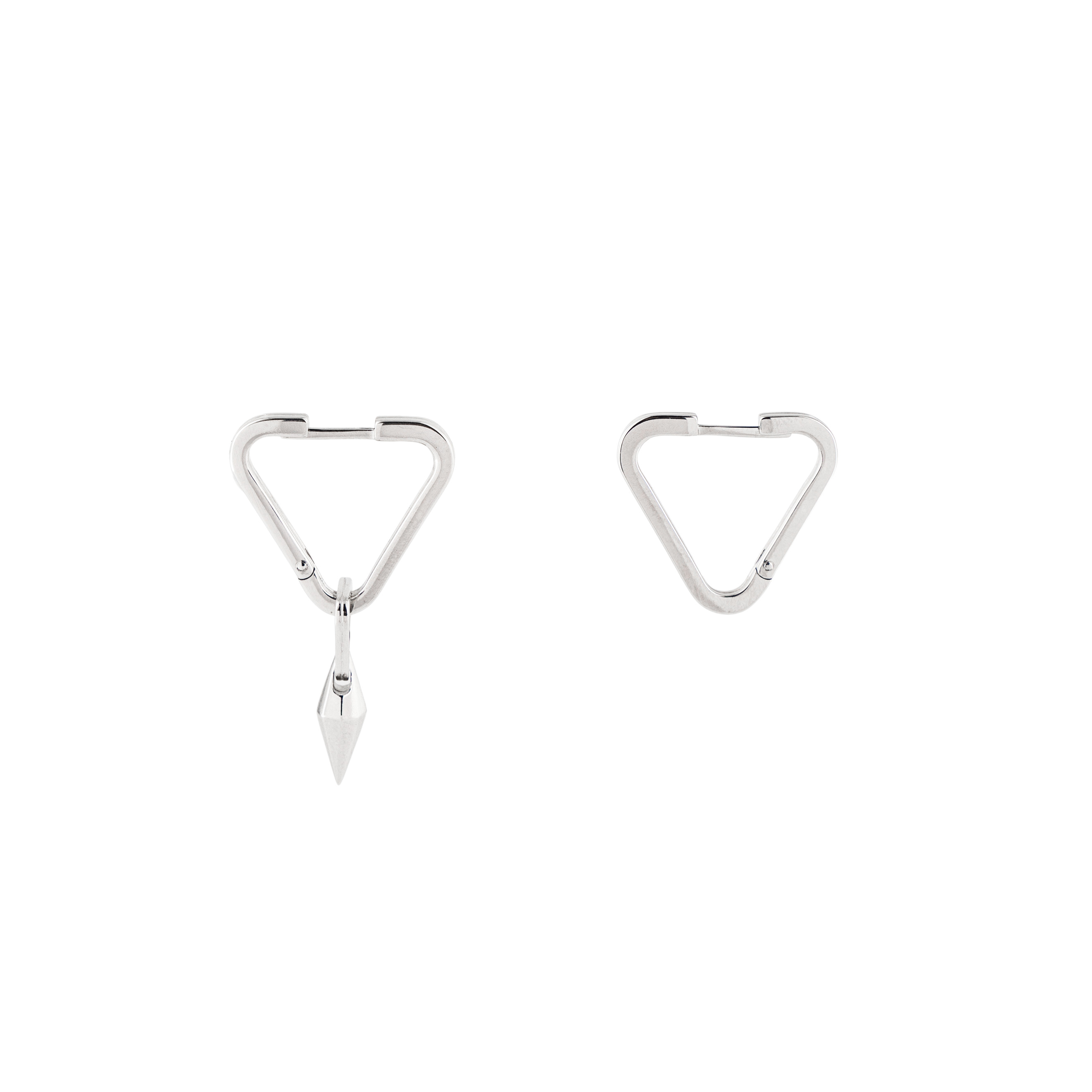 Hoops made of silver with a silver crystal pendant