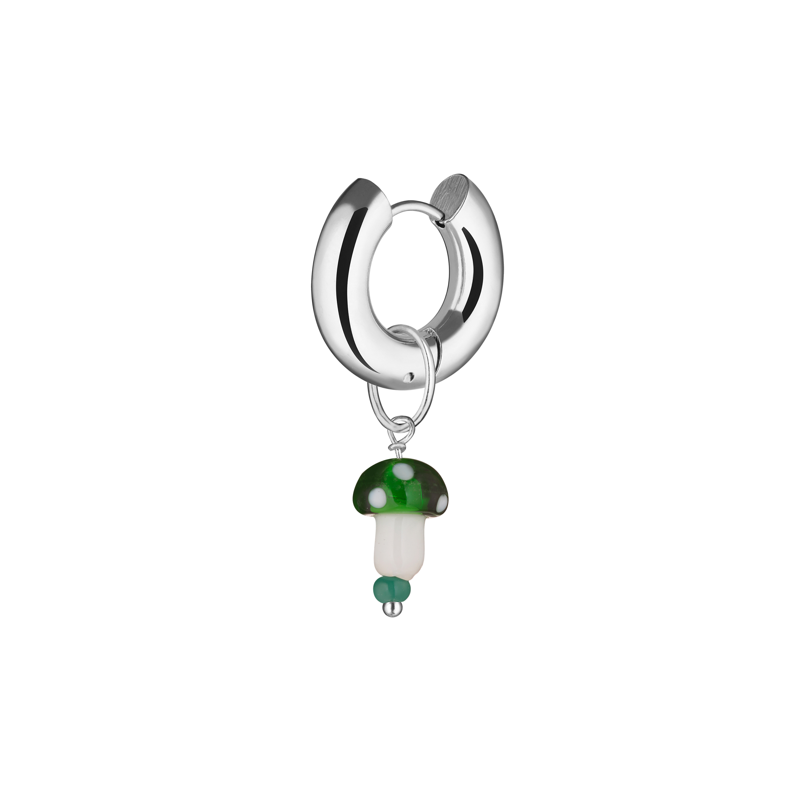 Green Mushroom Single Earring