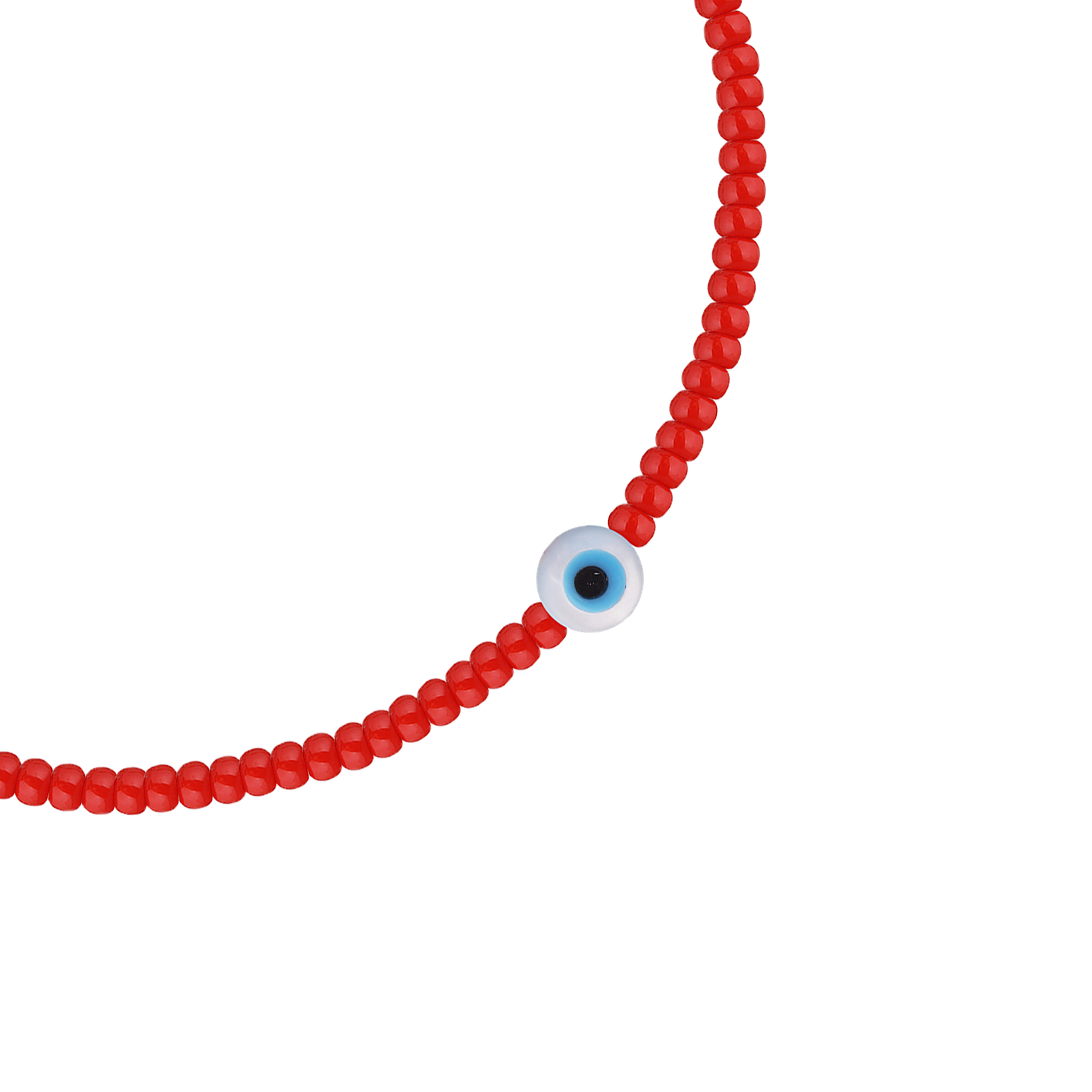 Bracelet made of red beads with an eye