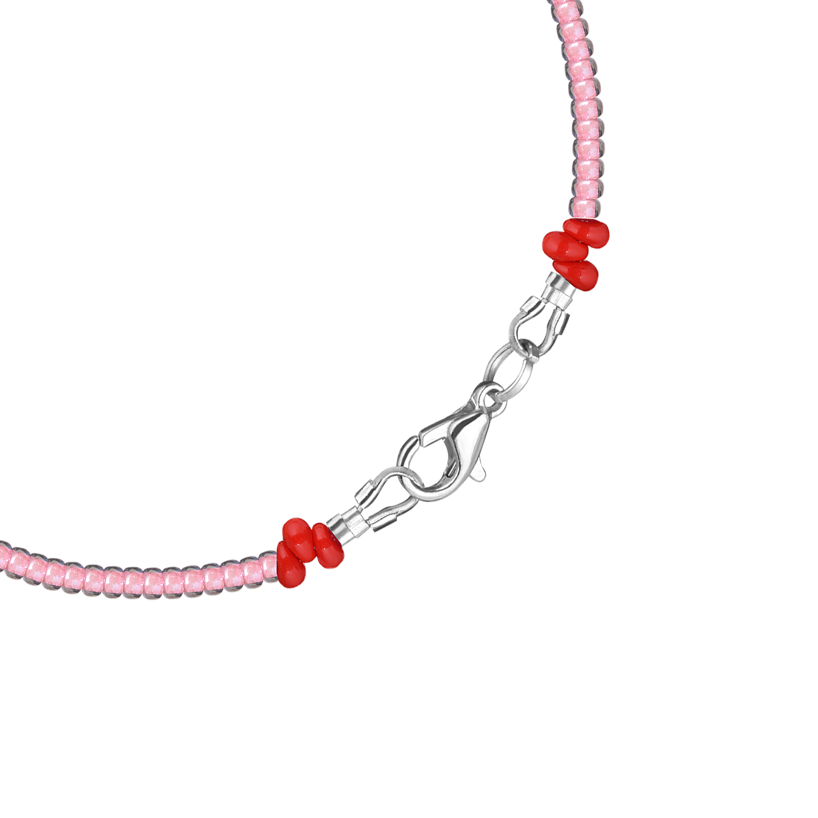 Pink bracelet with green pill