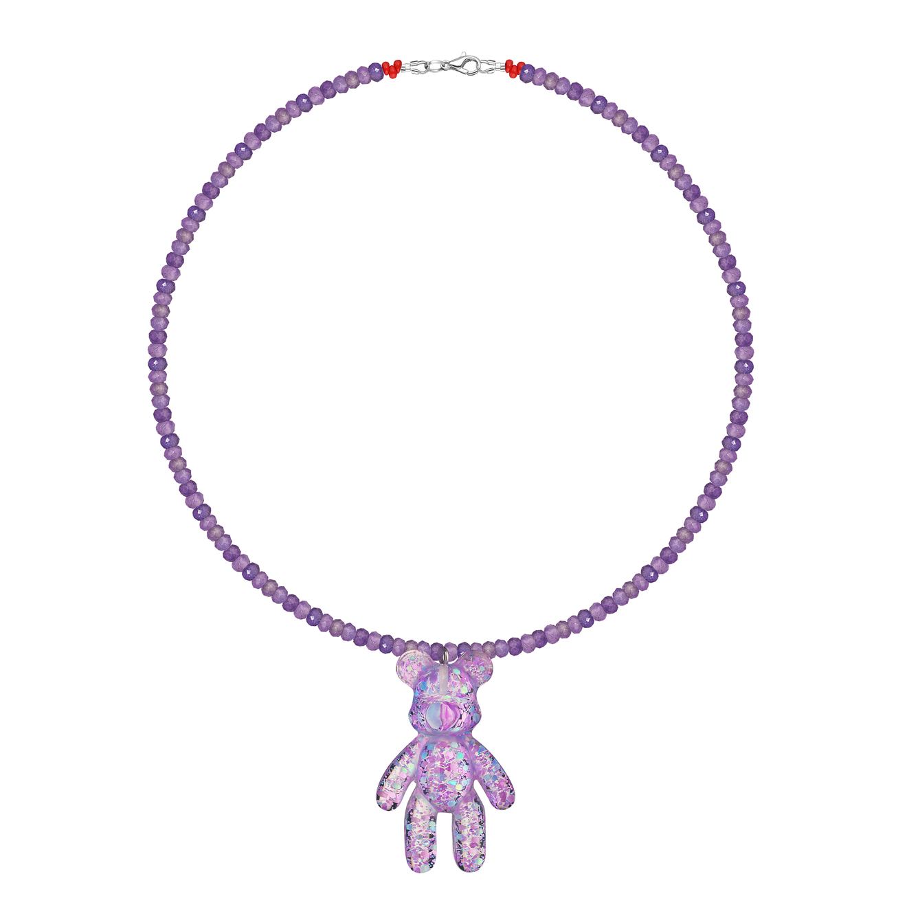Maniovich AM Фиолетовое колье с мишкой maniovich am разноцветное колье с жемчугом rainbow necklace