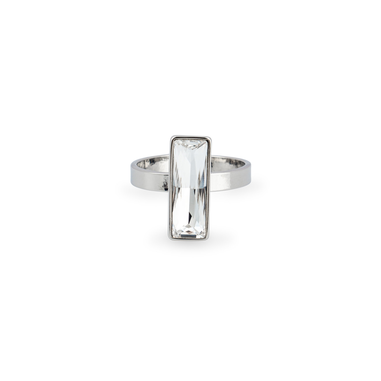 Herald Percy Серебристое кольцо с прозрачным кристаллом herald percy золотистая цепочка с подвеской прямоугольником с кристаллом