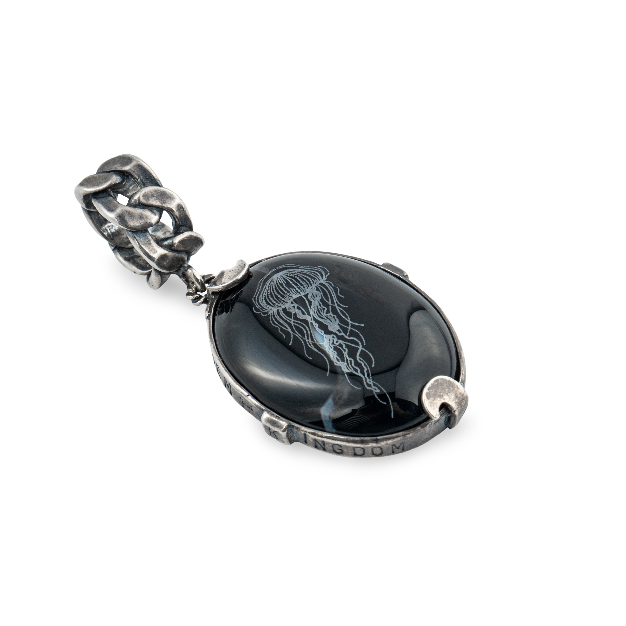 Silver pendant with black onyx