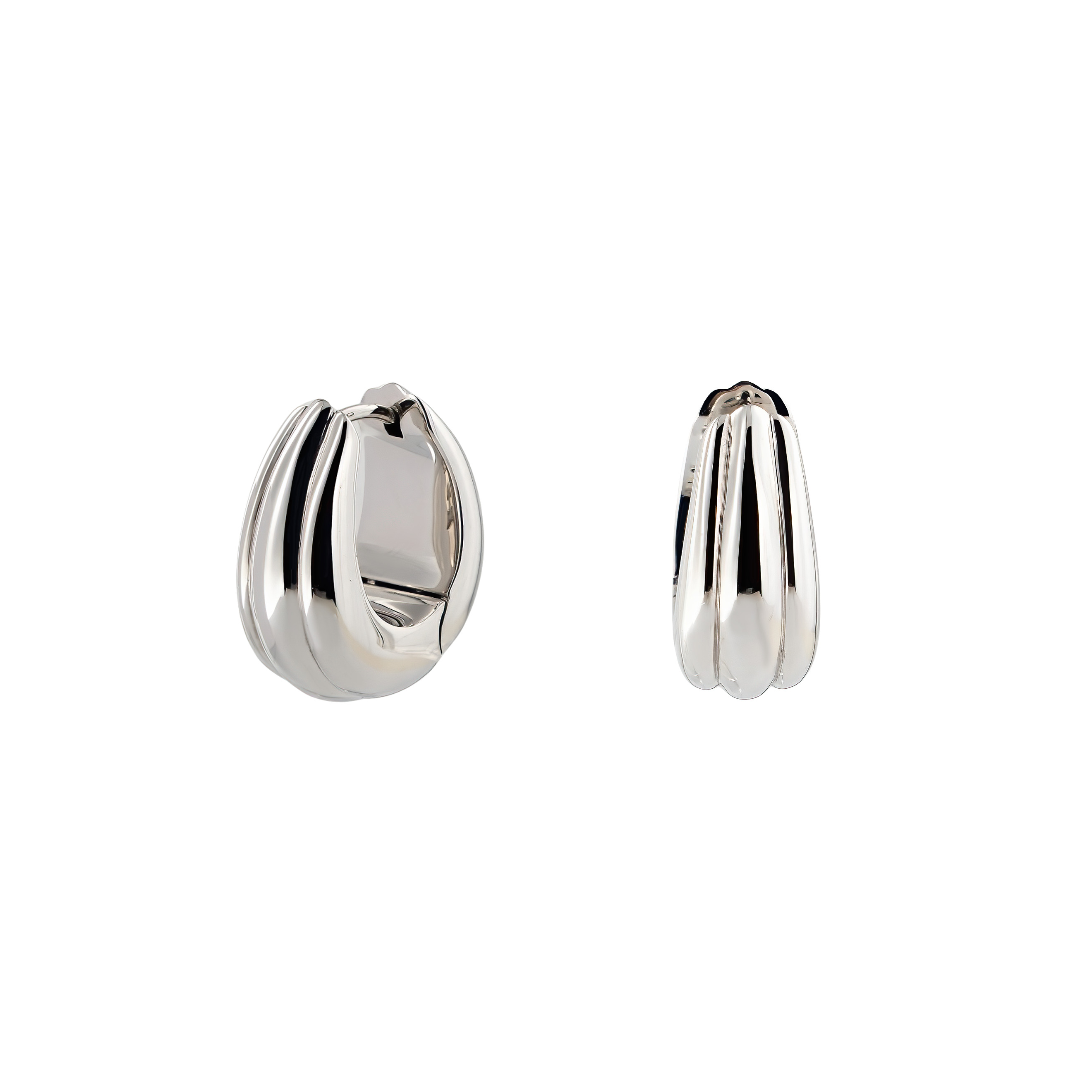 Серебряные серьги Ice Hoop Medium Line