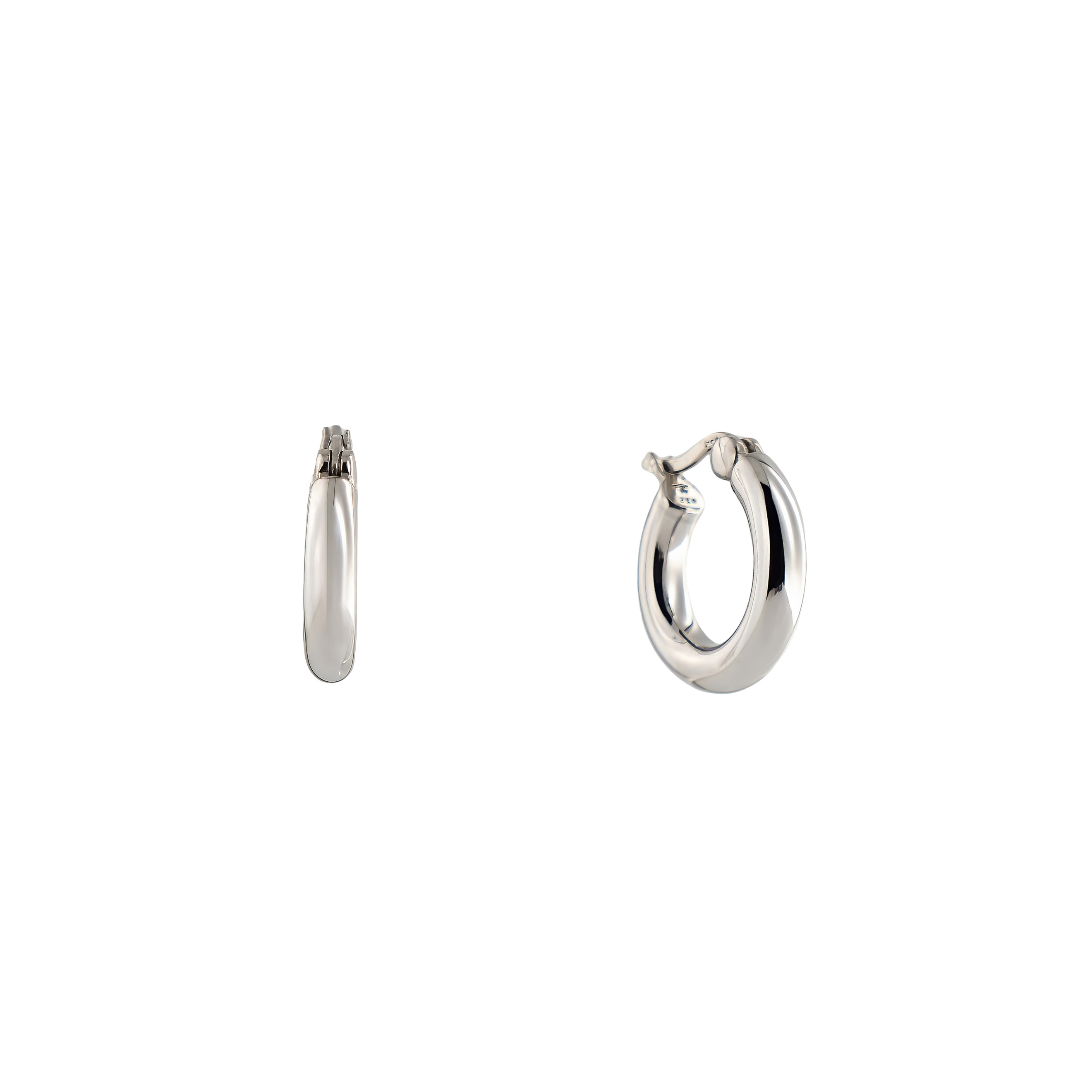 Classic Hoops Thick Small Silver Earrings
