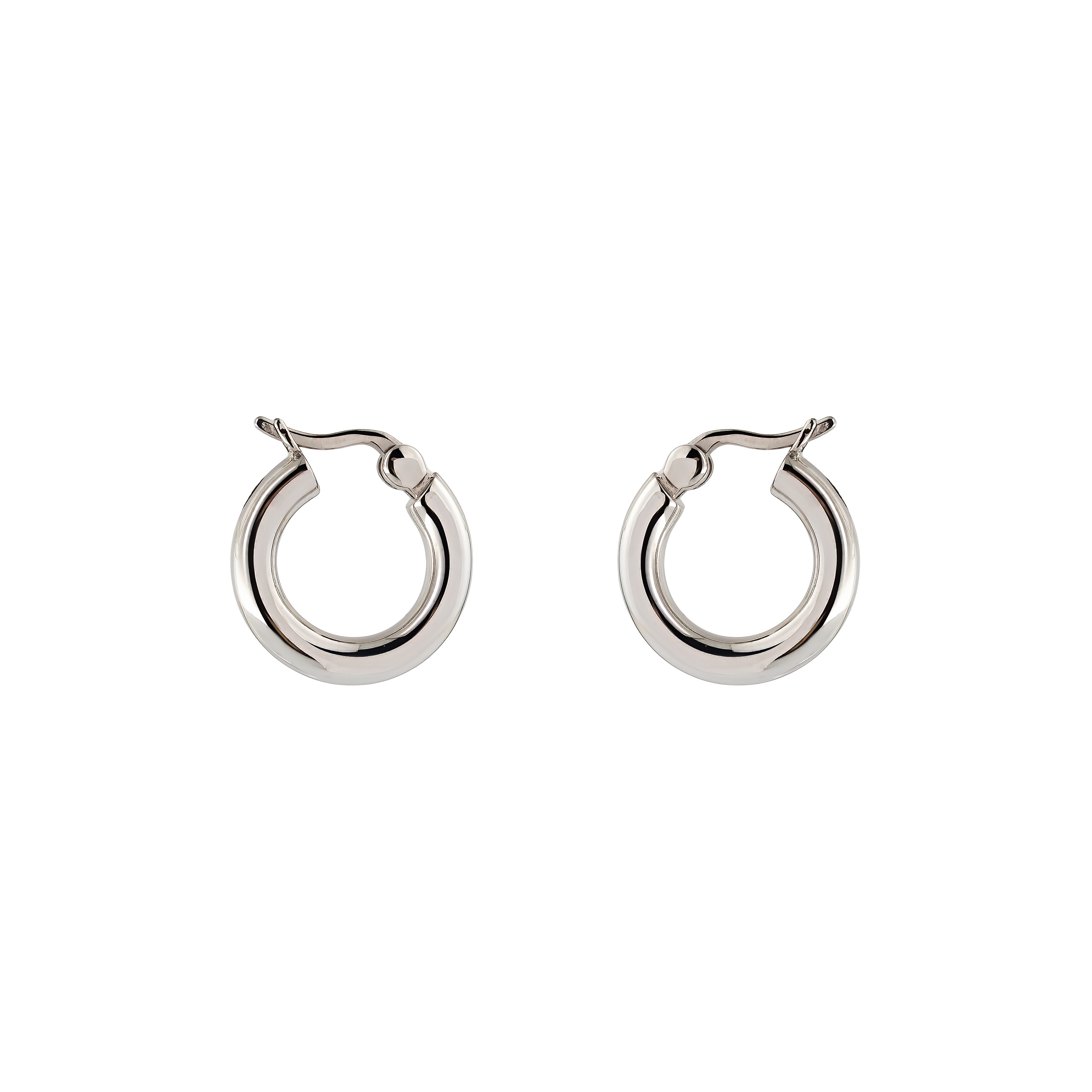 Classic Hoops Thick Small Silver Earrings