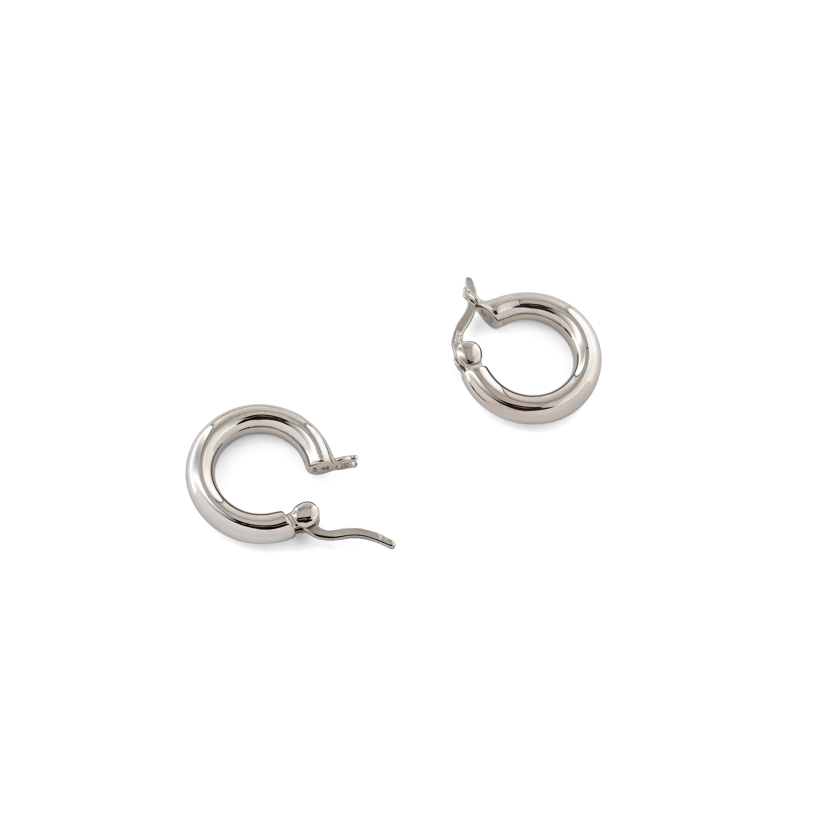 Classic Hoops Thick Small Silver Earrings