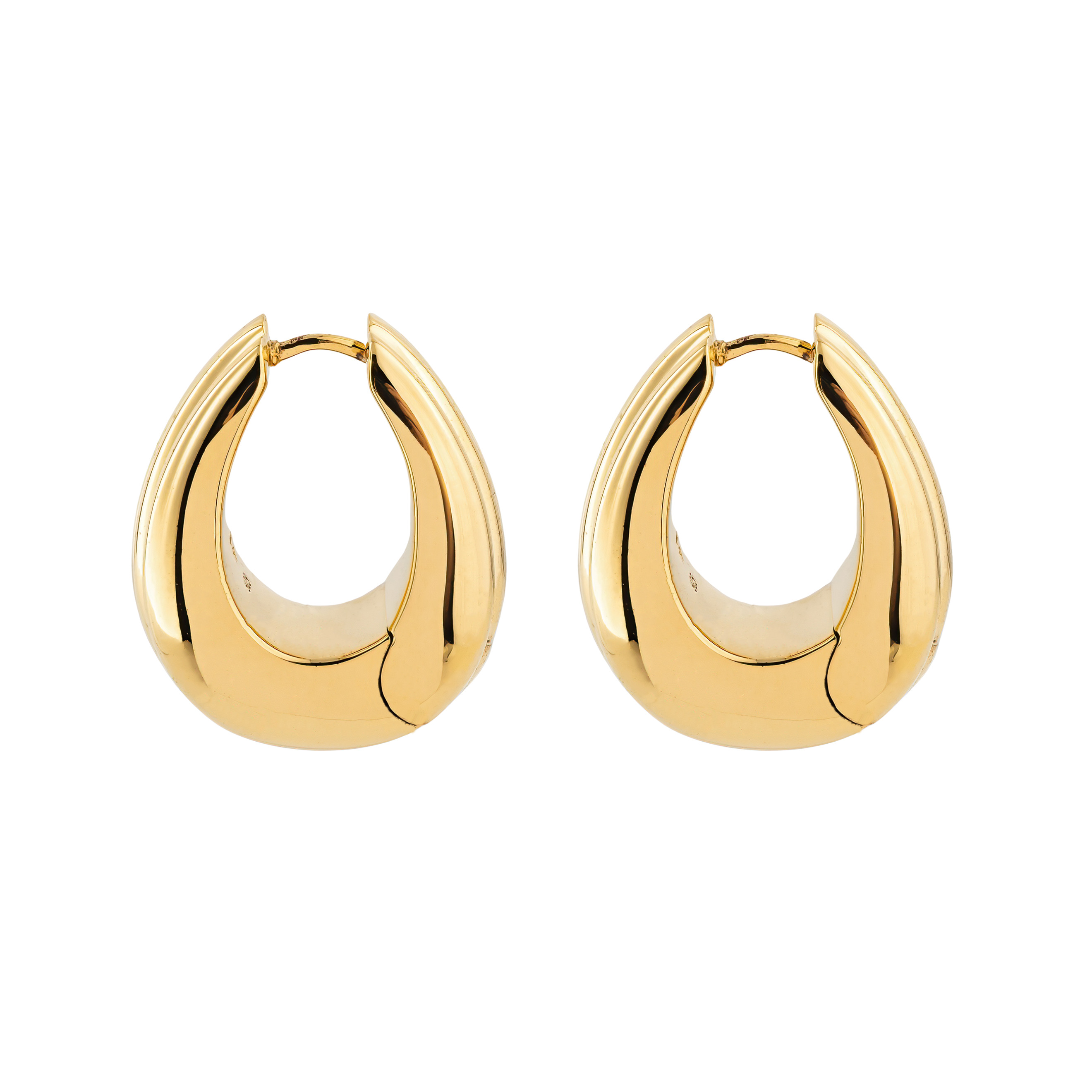 Позолоченные серебряные серьги Ice Hoop Large Line