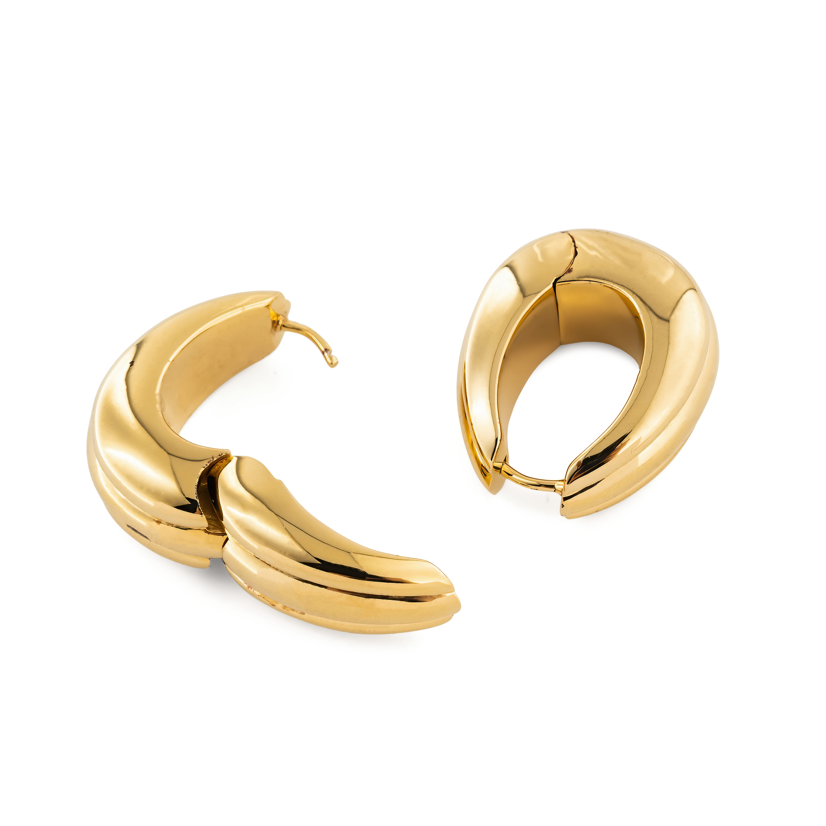 Позолоченные серебряные серьги Ice Hoop Large Line