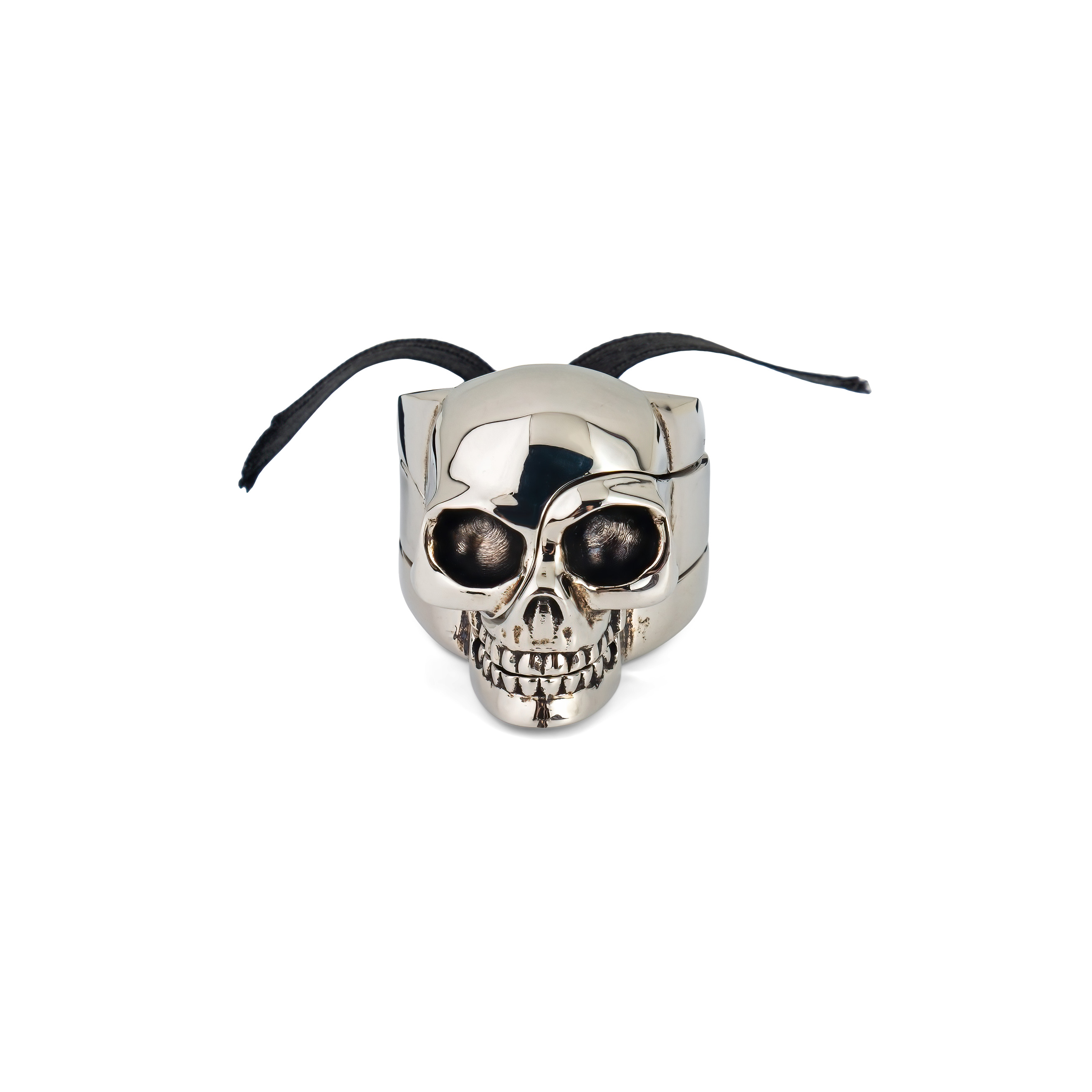 Серебристое кольцо Divided Skull