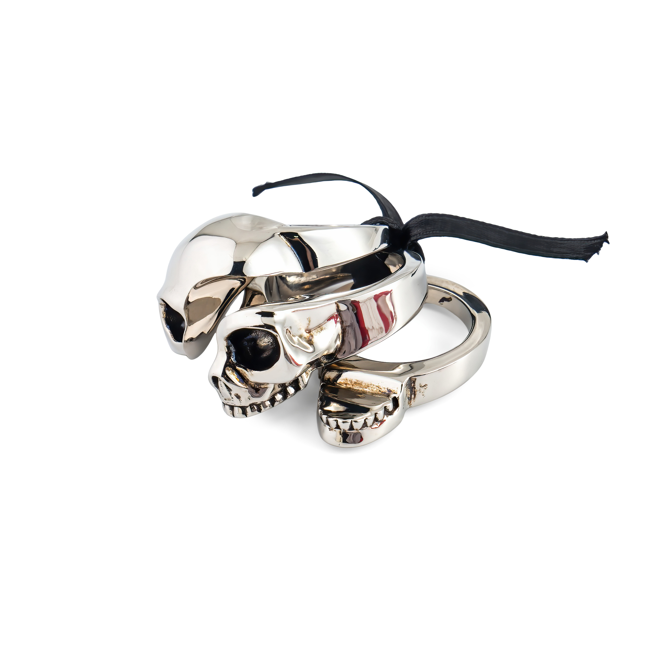 Серебристое кольцо Divided Skull