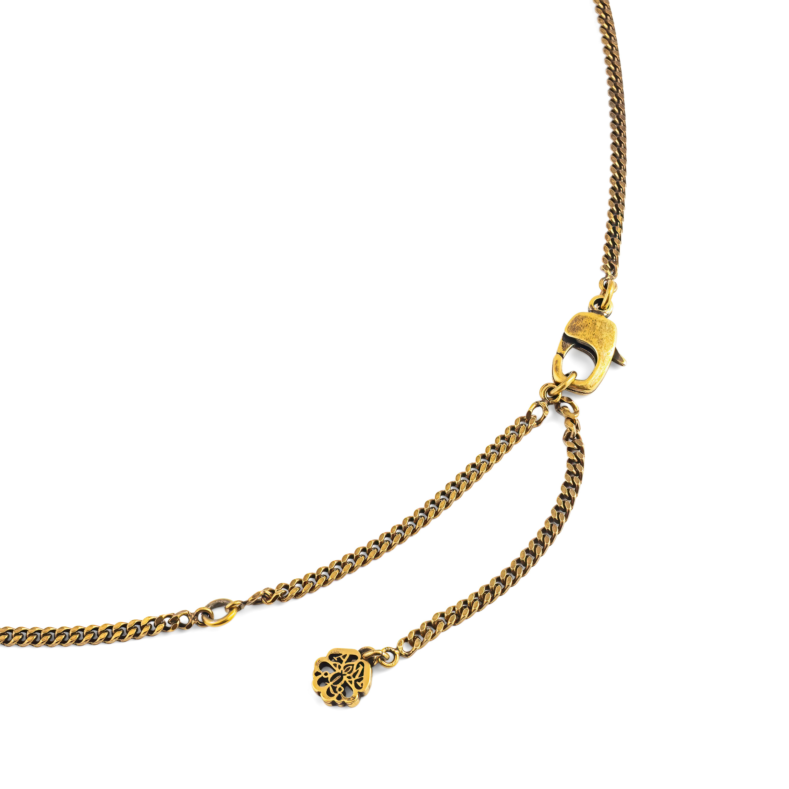 Golden Skull necklace with crystals