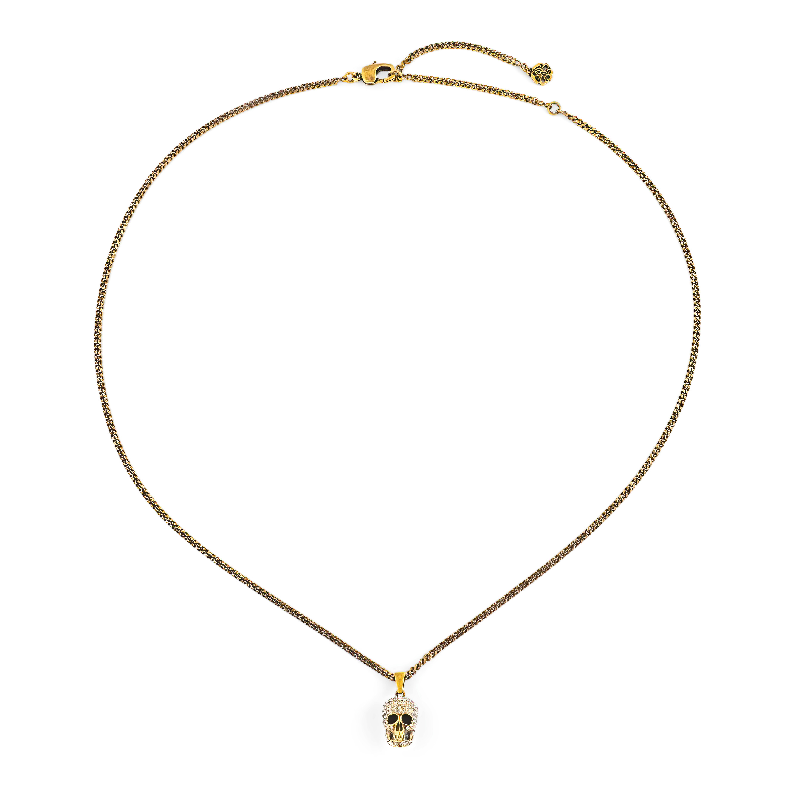 Golden Skull necklace with crystals