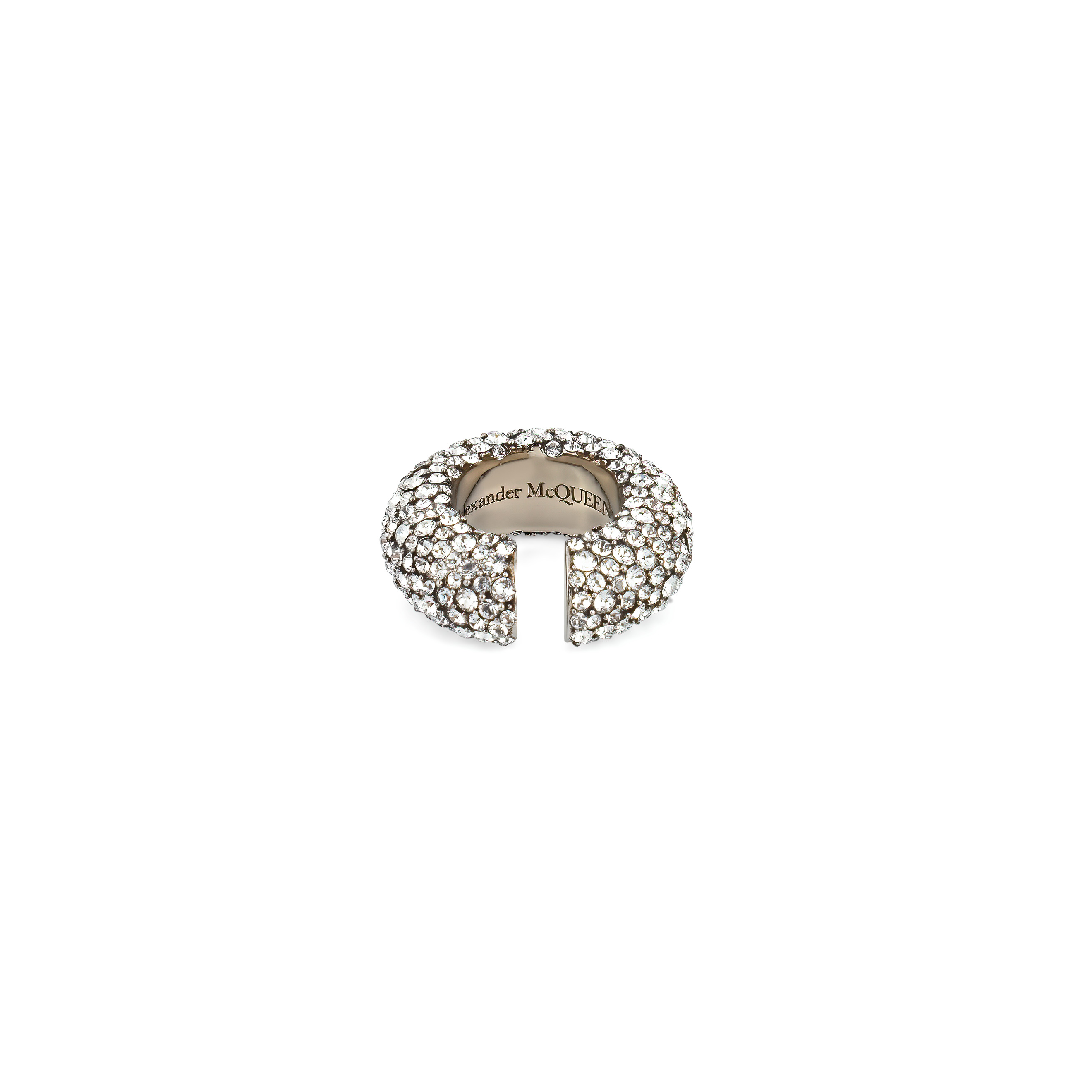 Silver cuff with crystals