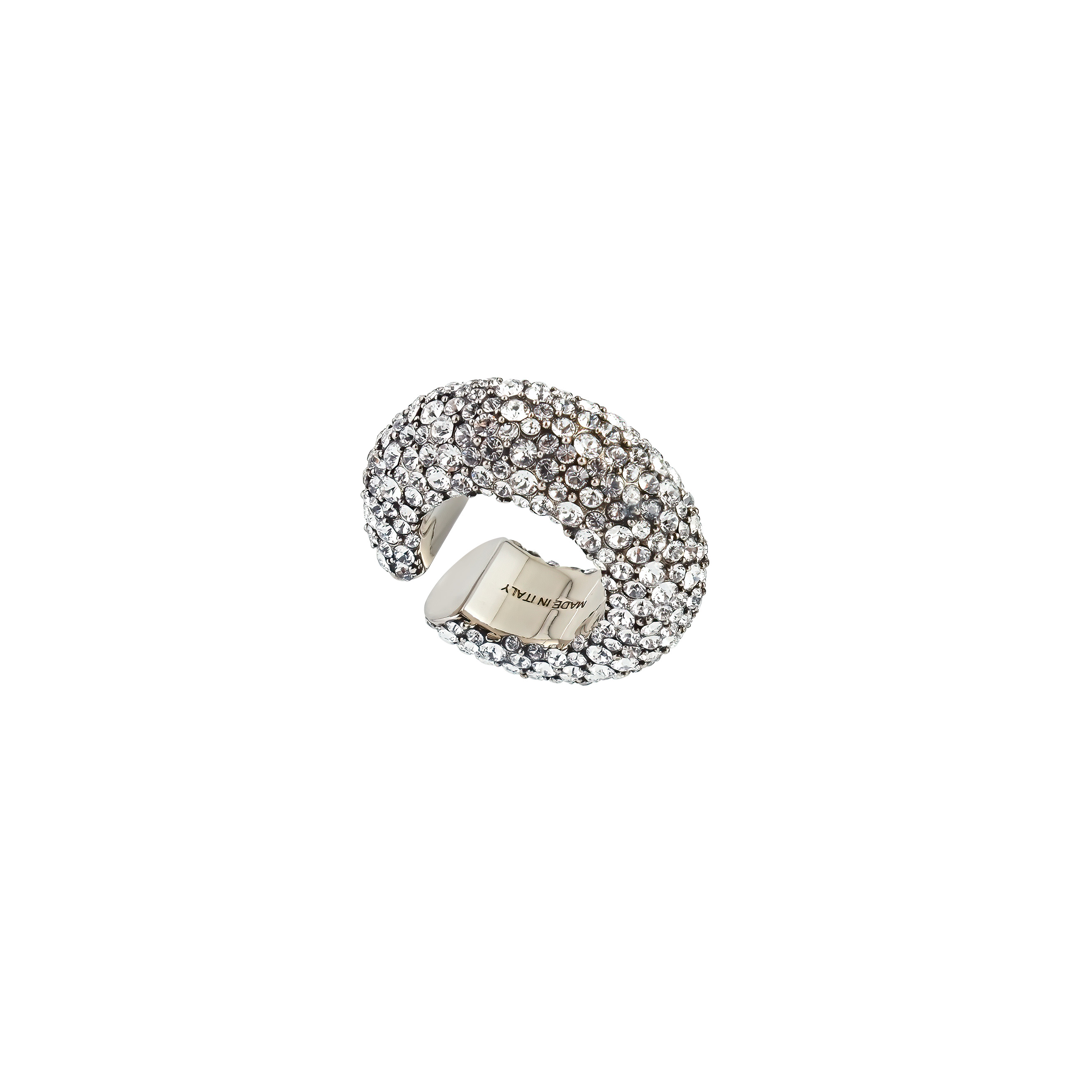 Silver cuff with crystals