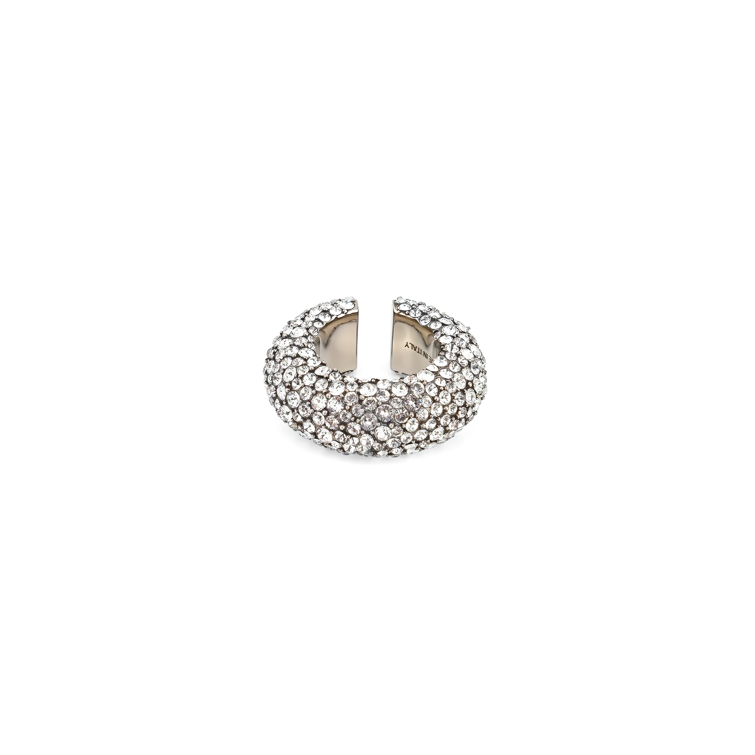 Silver cuff with crystals