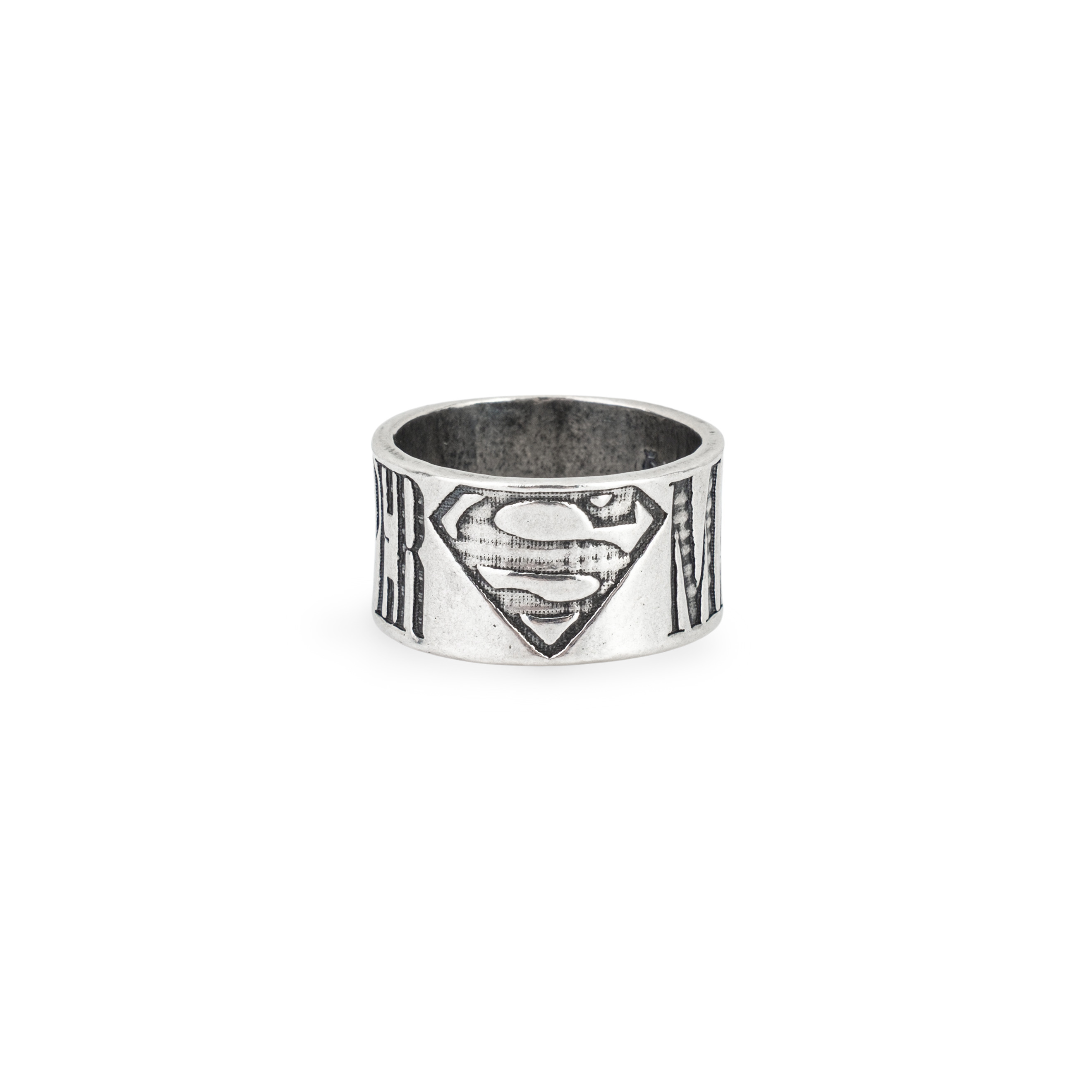 Широкие кольца Gem Kingdom Мужское серебряное кольцо Superman