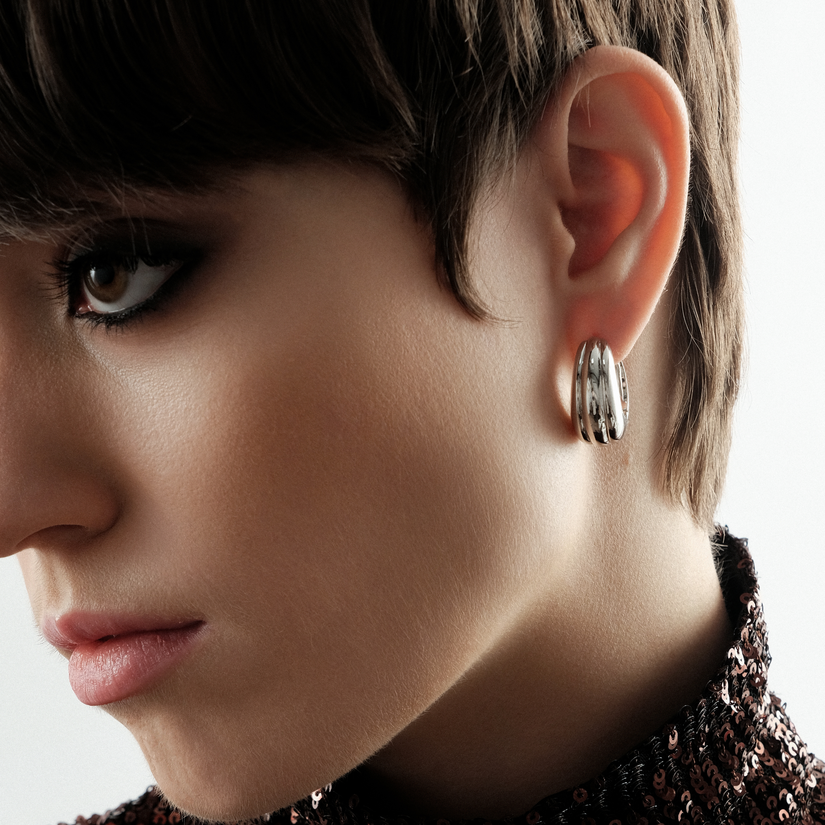 Серебряные серьги Ice Hoop Medium Line