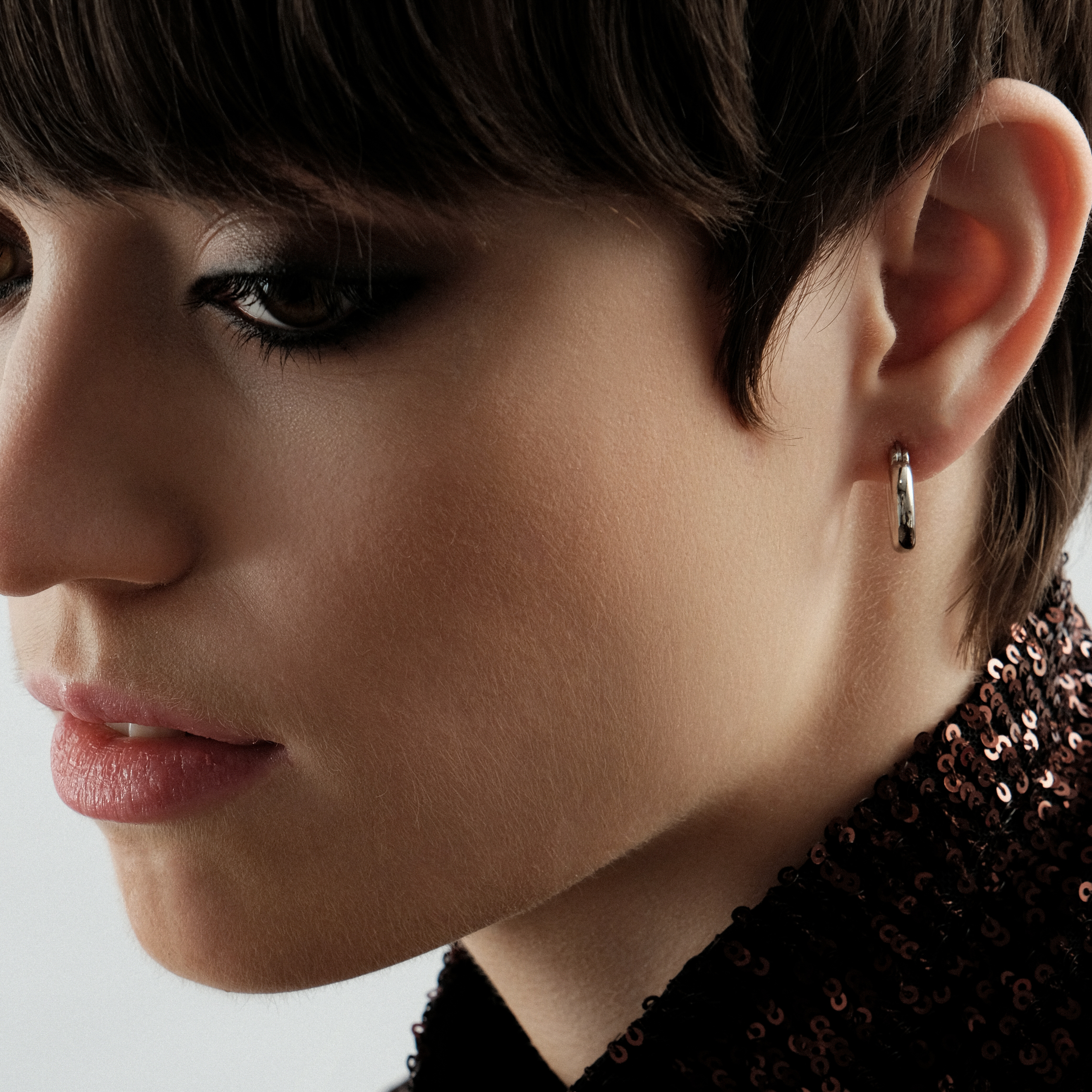 Classic Hoops Thick Small Silver Earrings