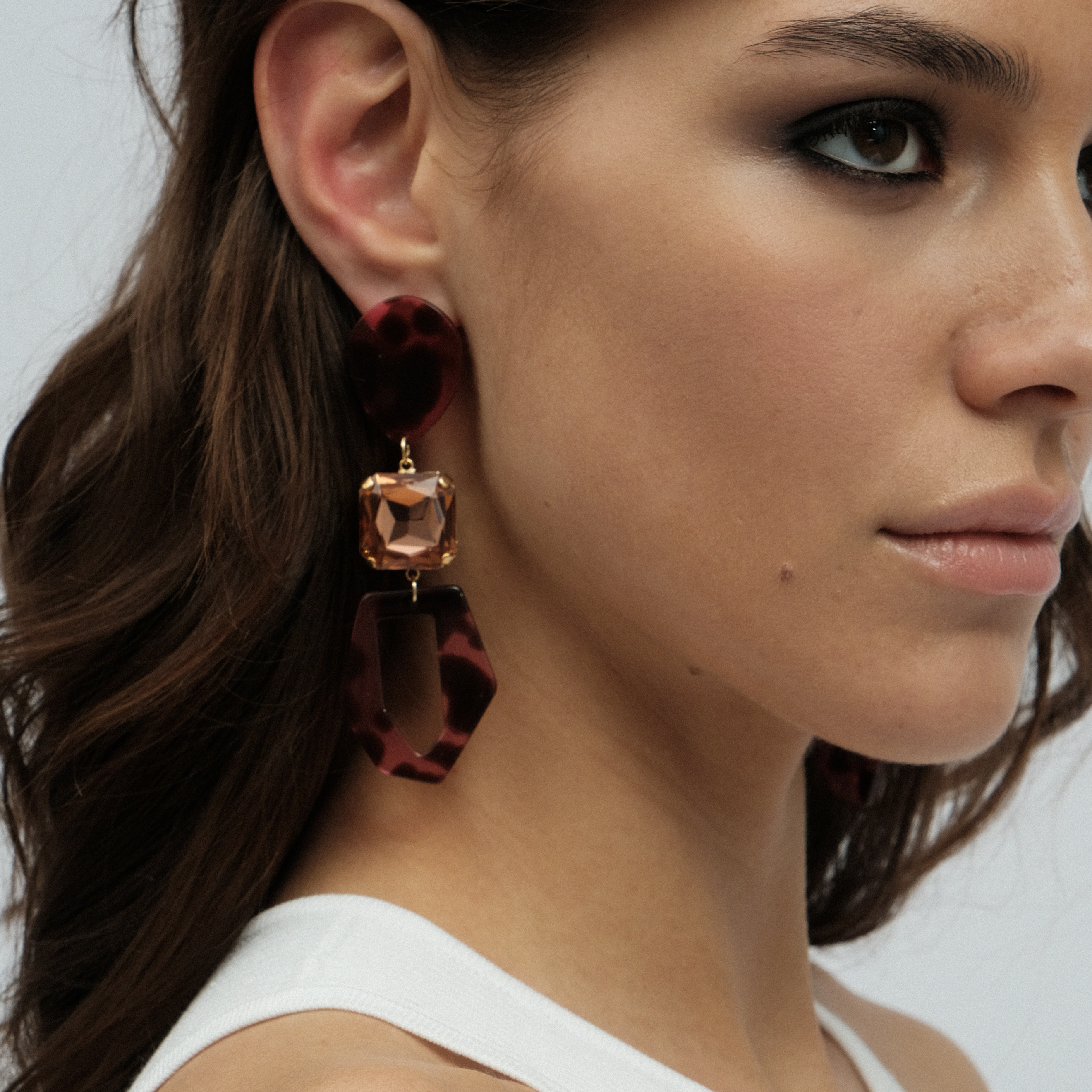 Pink leopard-print earrings